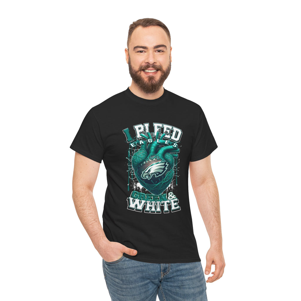 I Bleed Green & White T-Shirt — Philadelphia Eagles Fan Tee