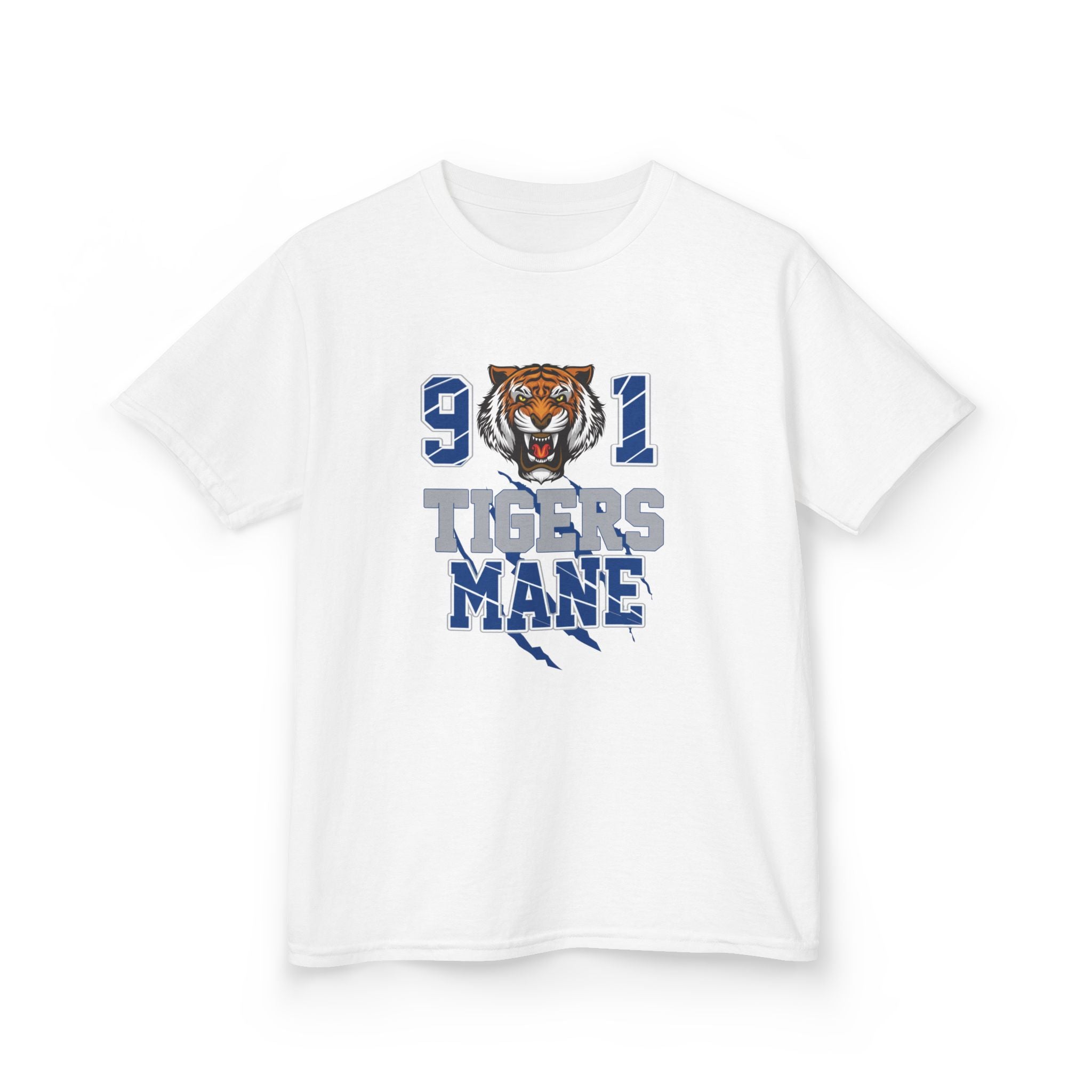 Kids Tee - '901 Tigers Mane' Youth Football Tiger Mascot Shirt