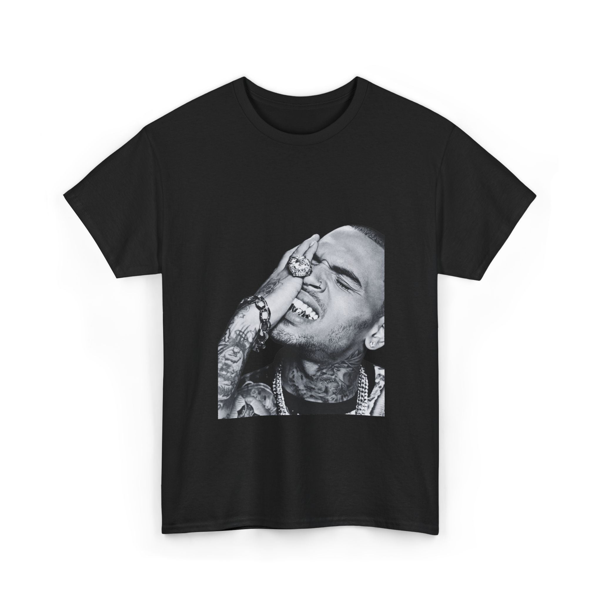 Graphic Portrait Tee — Edgy Tattooed Face Design