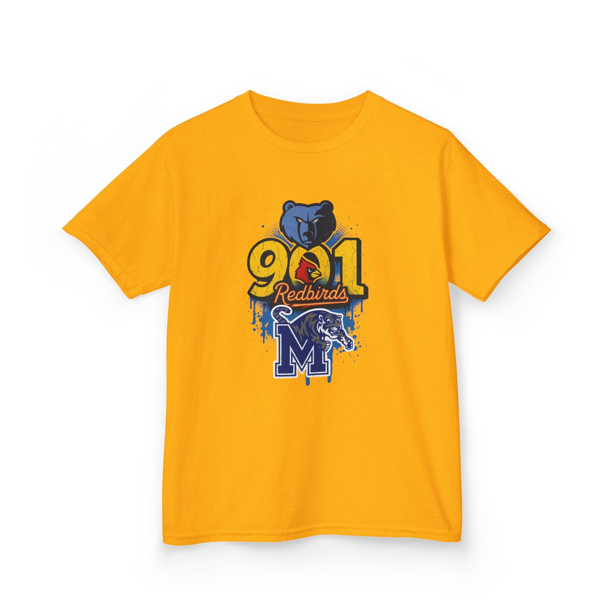 Kids Tee — 901 Redbirds Memphis Grizzlies Bear Logo Youth Shirt