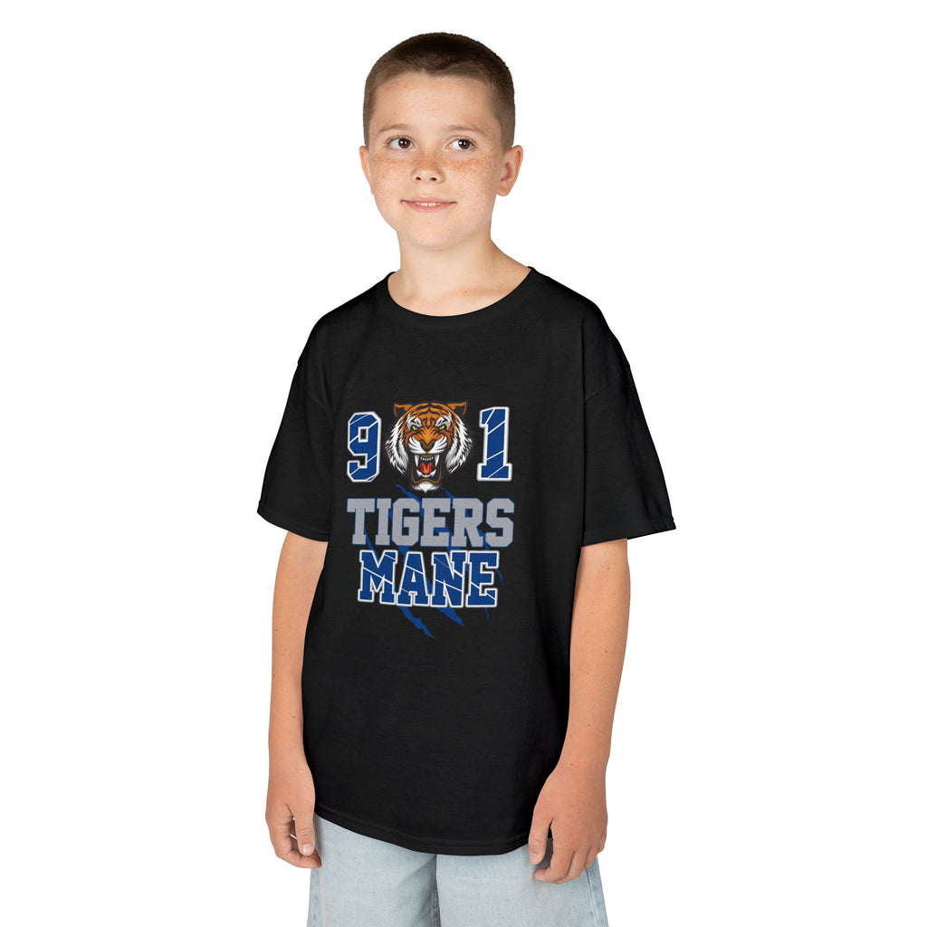 Kids Tee - '901 Tigers Mane' Youth Football Tiger Mascot Shirt