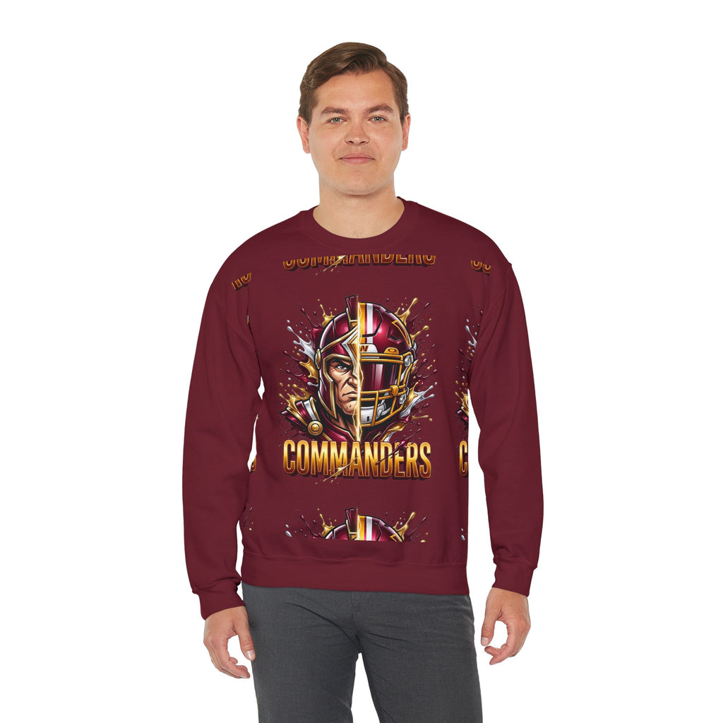 Commanders Football Crewneck Sweatshirt — Vintage Helmet Graphic