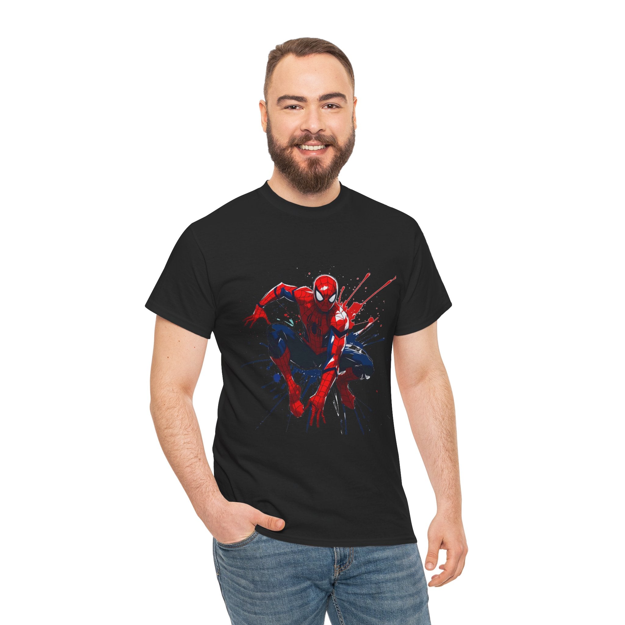 Spider-Man Action Pose T-Shirt — Splash Art Comic Tee