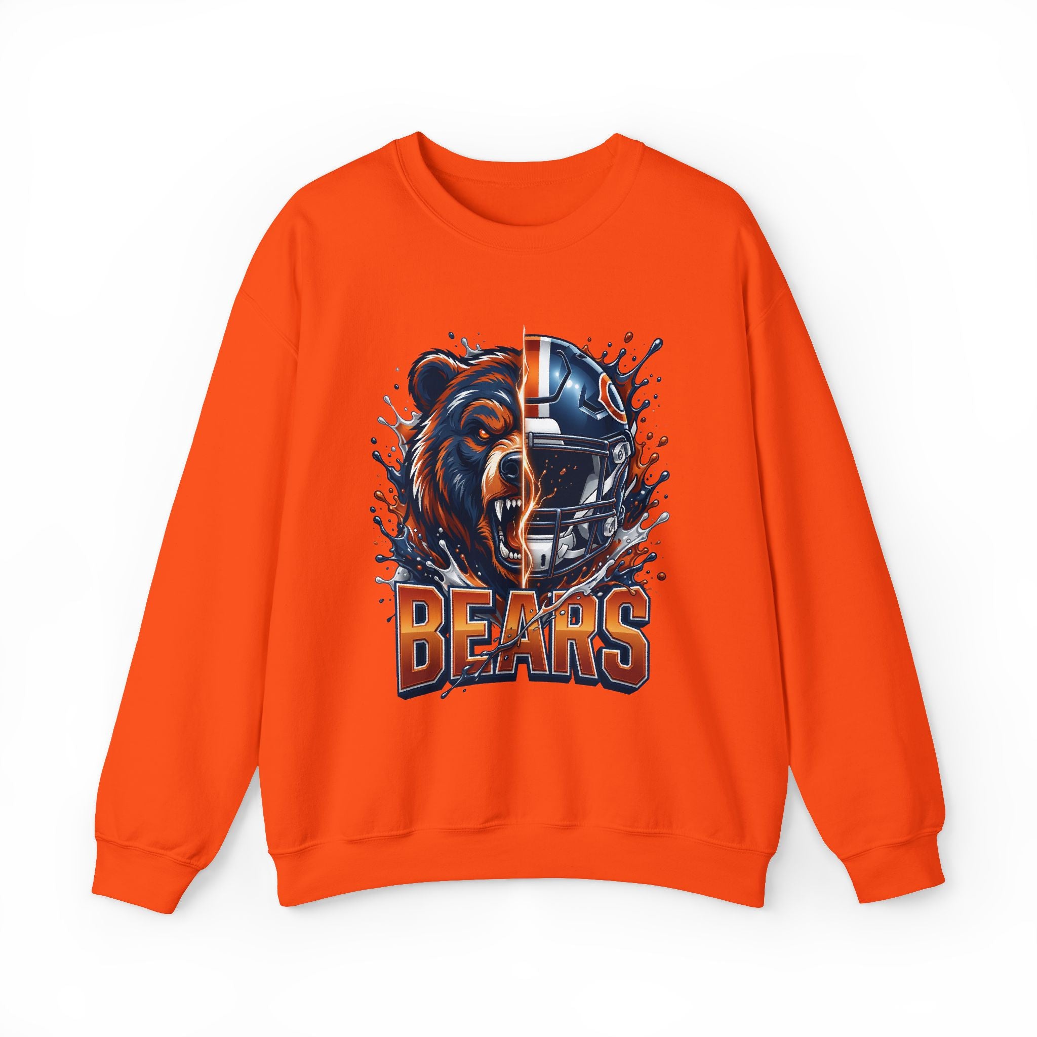 Bears Football Crewneck Sweatshirt — Fierce Bear & Helmet Team Pullover