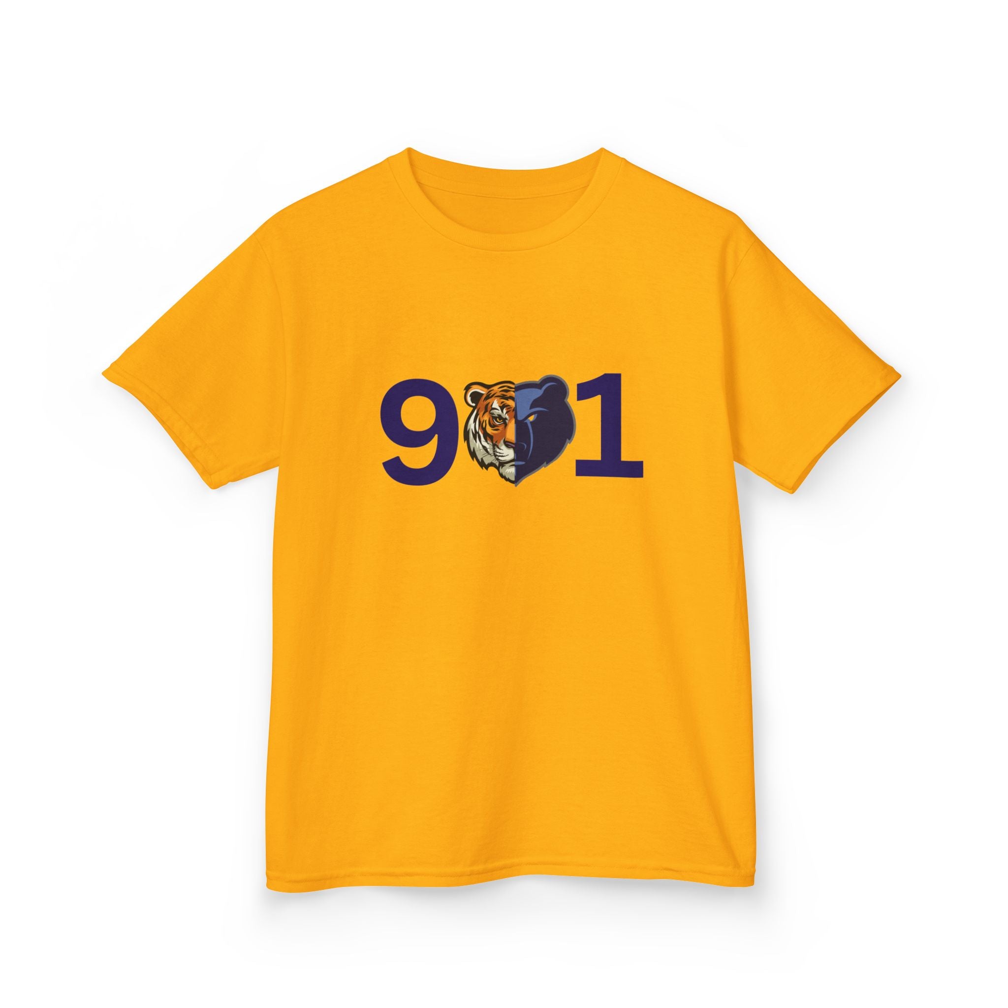 Kids 901 Memphis Tigers Tee — 901 with Tiger Face Kids T‑Shirt