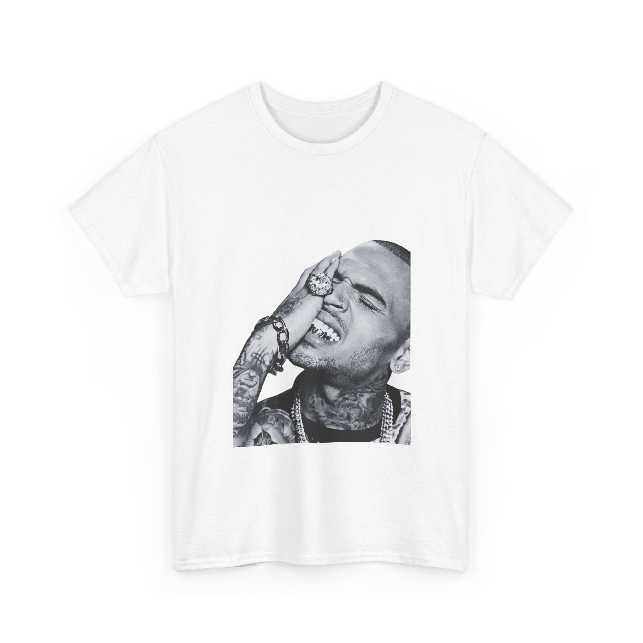 Graphic Portrait Tee — Edgy Tattooed Face Design