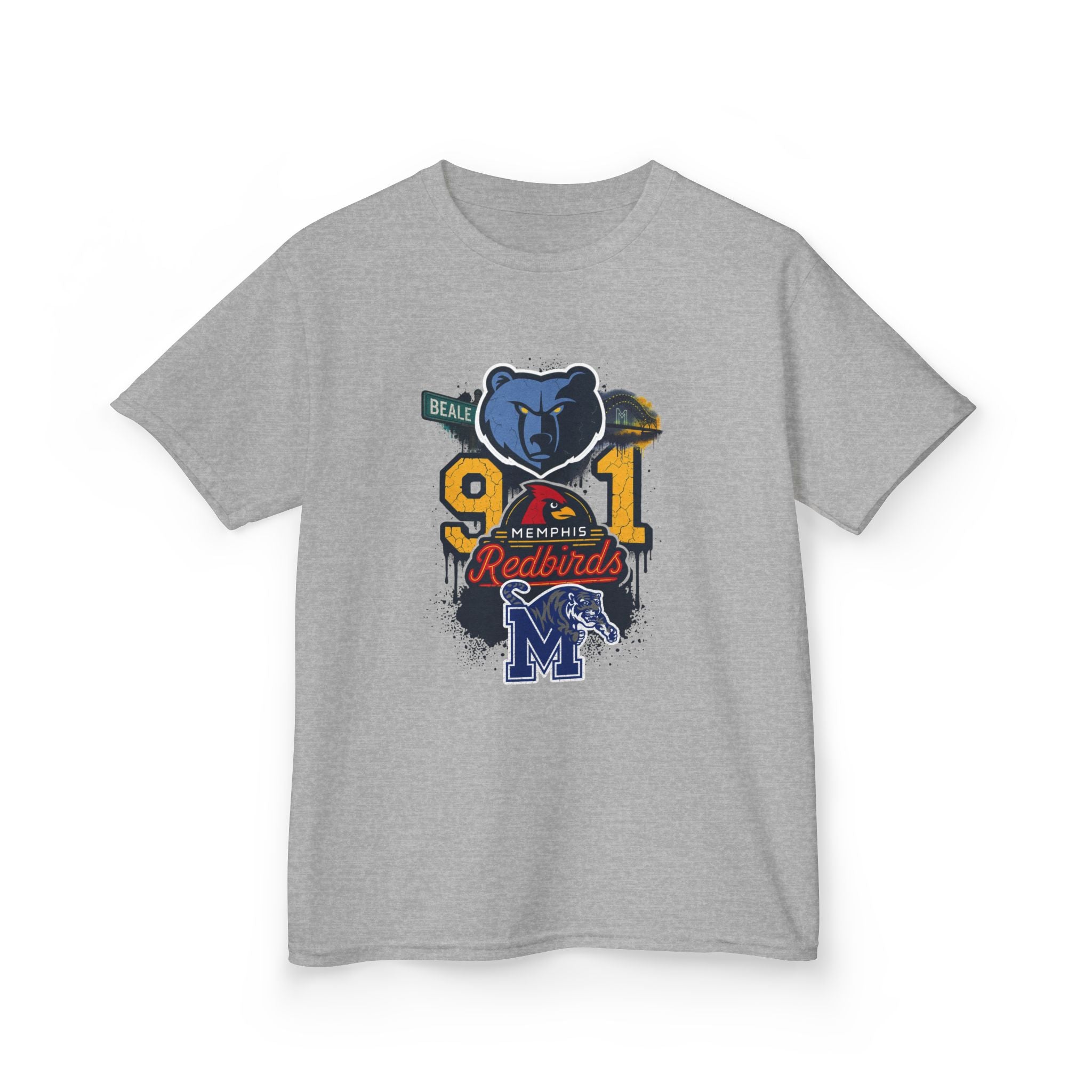 Kids Sports Mascot Tee — '901 Redbirds & M Logo Graphic