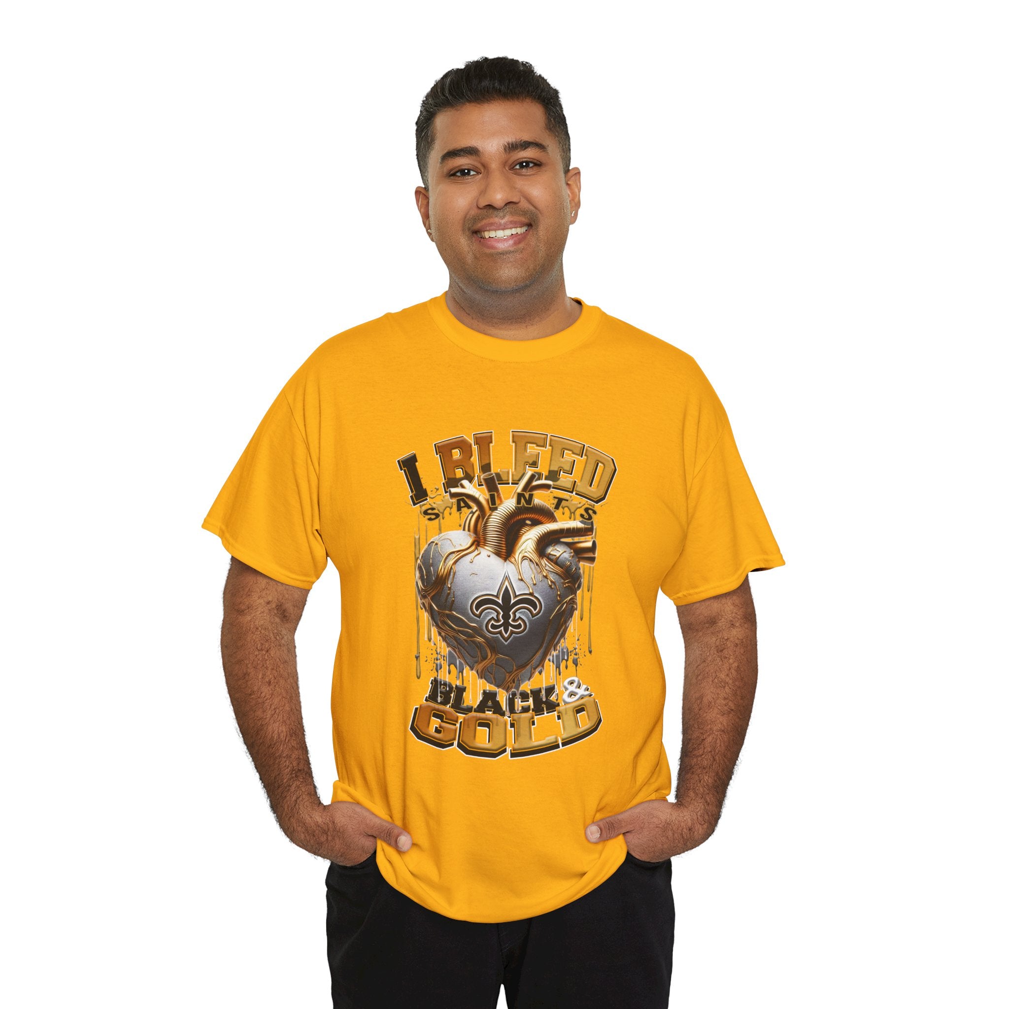 New Orleans Heart 'I Bleed Black & Gold' T-Shirt