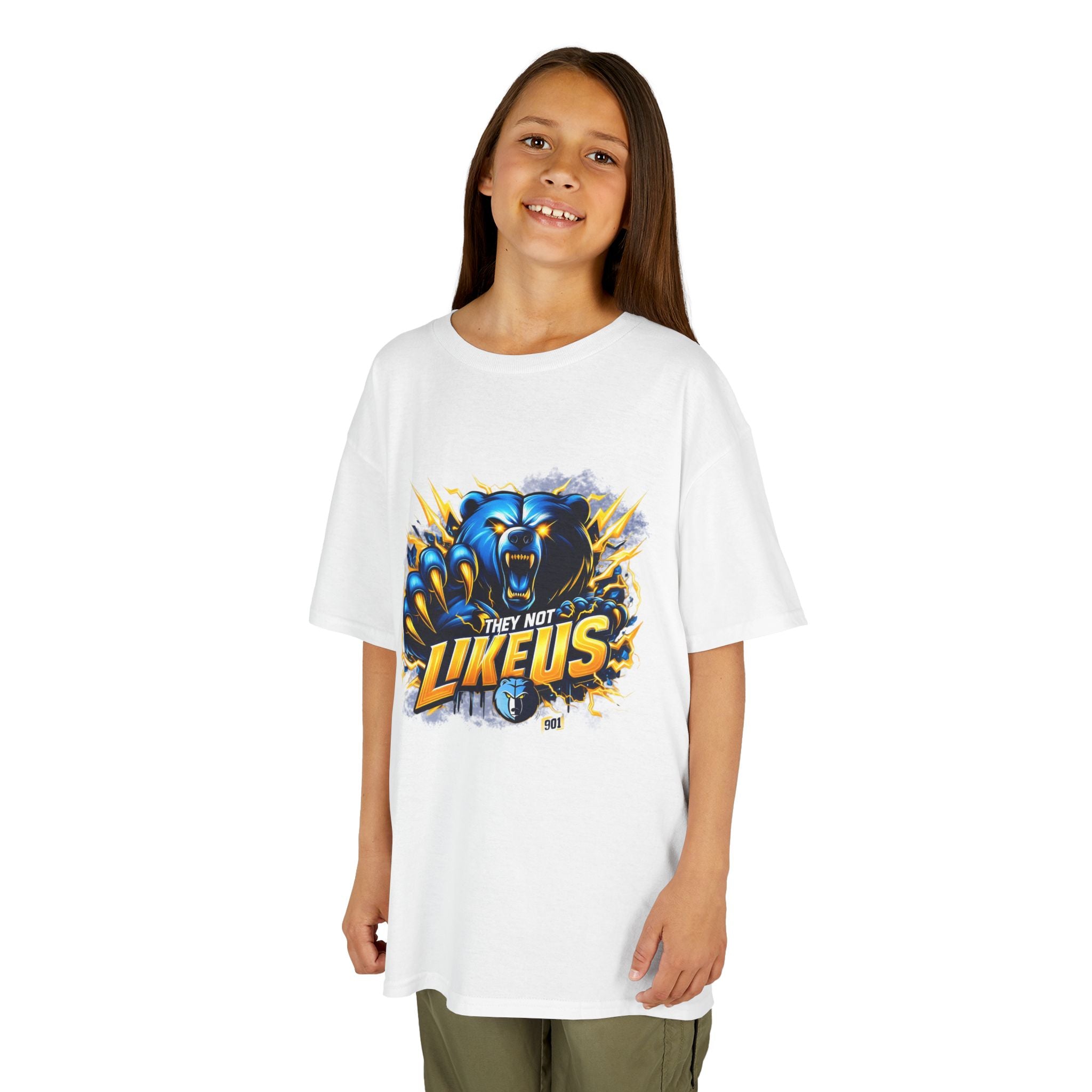Kids Tee — Fierce Blue Bear 'Like Us' Graphic