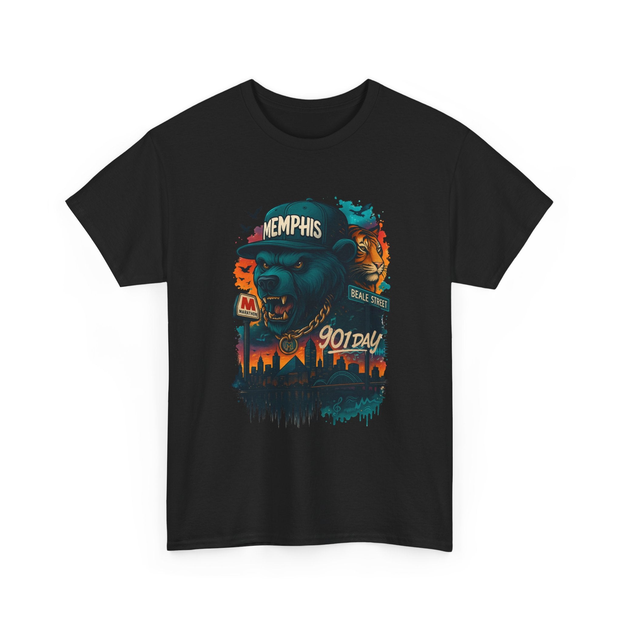 Memphis Bear Skyline T-Shirt — 901 Day City Pride Tee