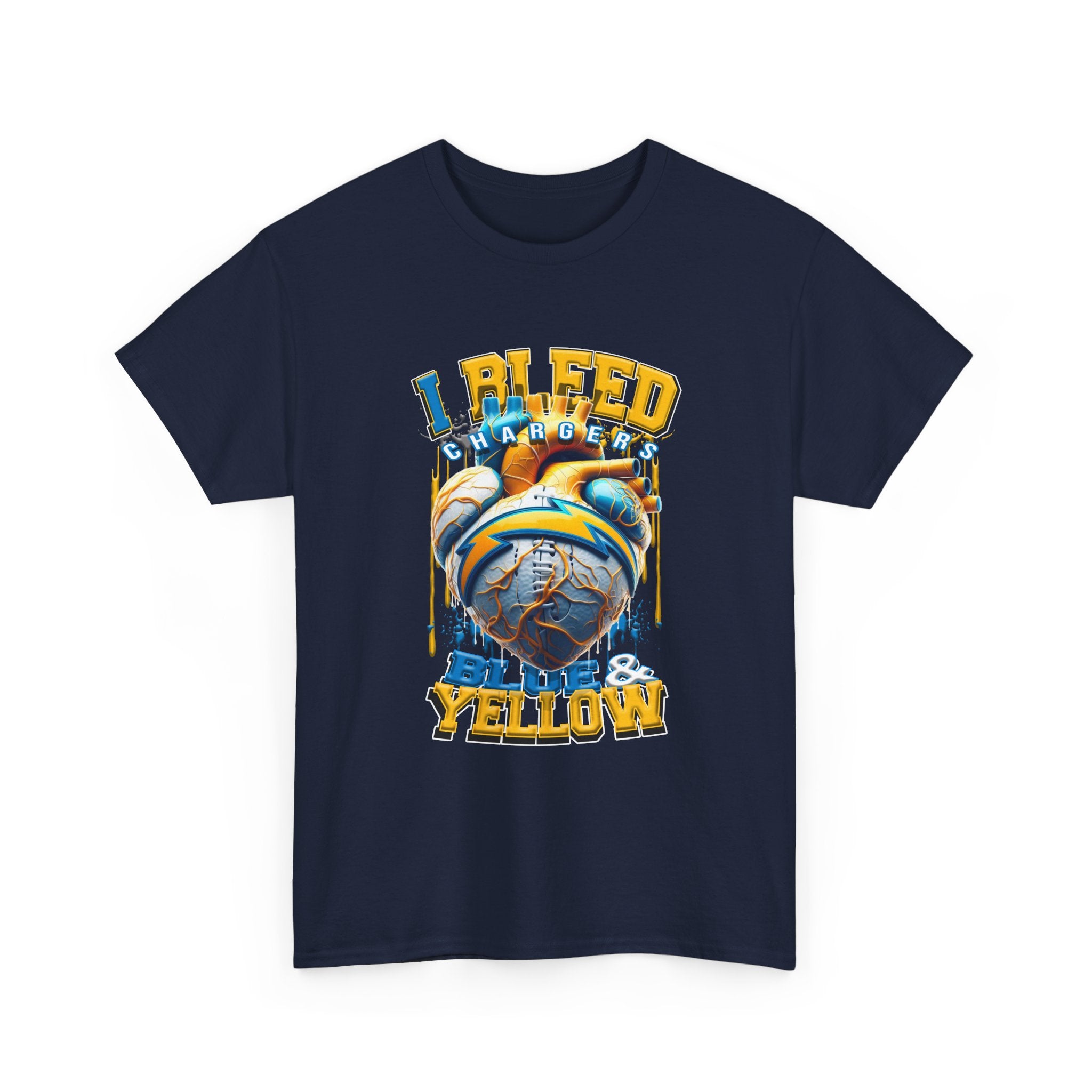 T-Shirt — "I Bleed Bolt & Yellow" Chargers Football Graphic Tee