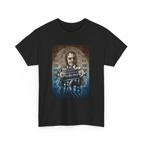 Beetlejuice Mugshot Graphic T-Shirt — Retro Horror Movie Tee