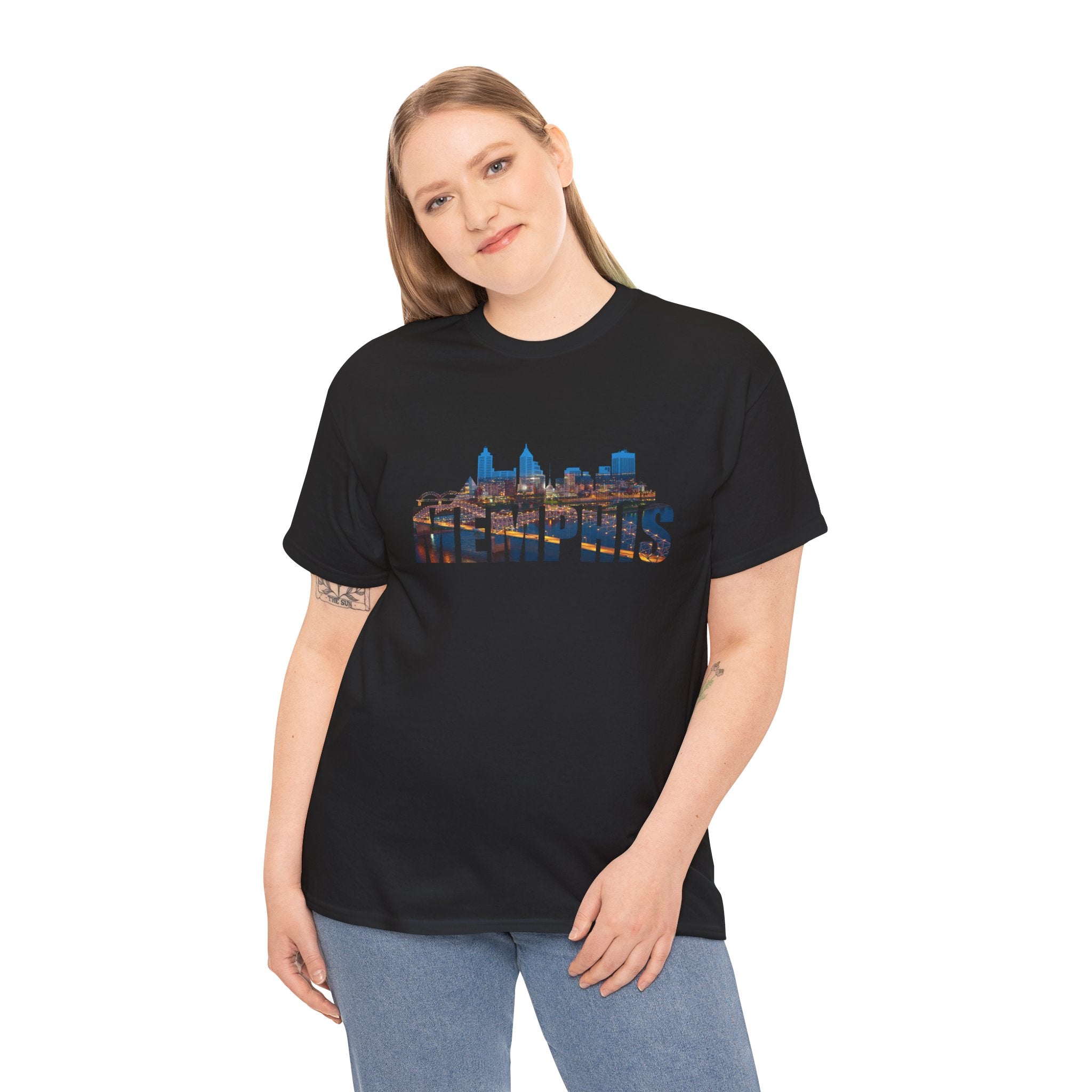 Memphis Skyline T-Shirt — Cityscape Graphic Tee with 'MEMPHIS' Text
