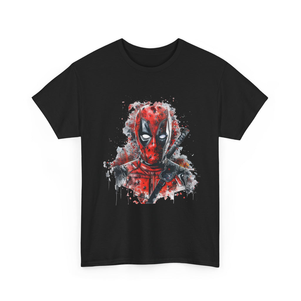 Deadpool Graphic Tee — Red Comic Mask Portrait