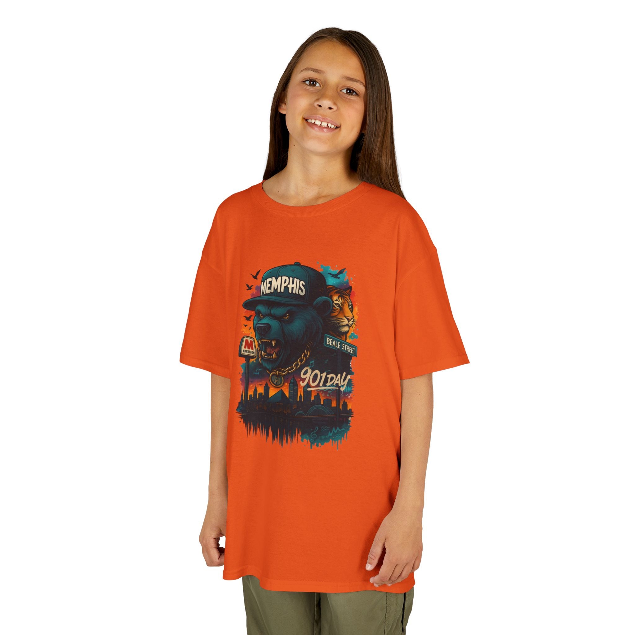 Kids Tee — Memphis Guitar Skyline Graphic ("Memphis 901")