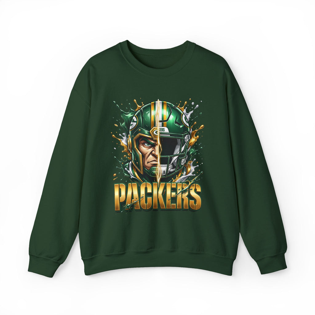 Crewneck Sweatshirt - Green Bay Packers Football Helmet Graphic