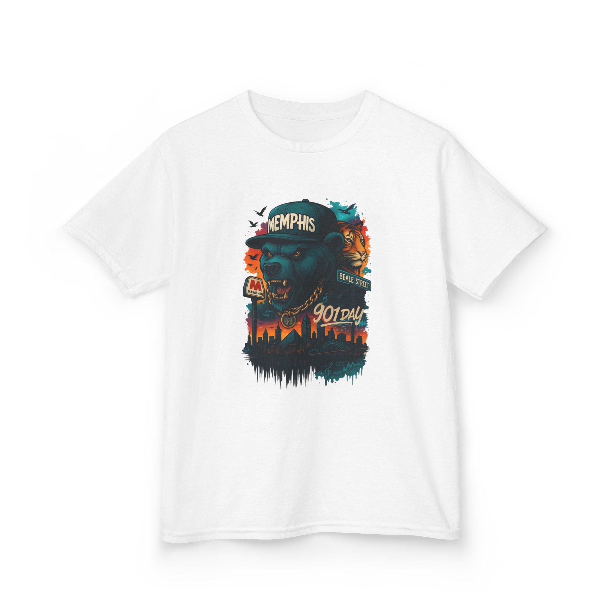 Kids Tee — Memphis Guitar Skyline Graphic ("Memphis 901")