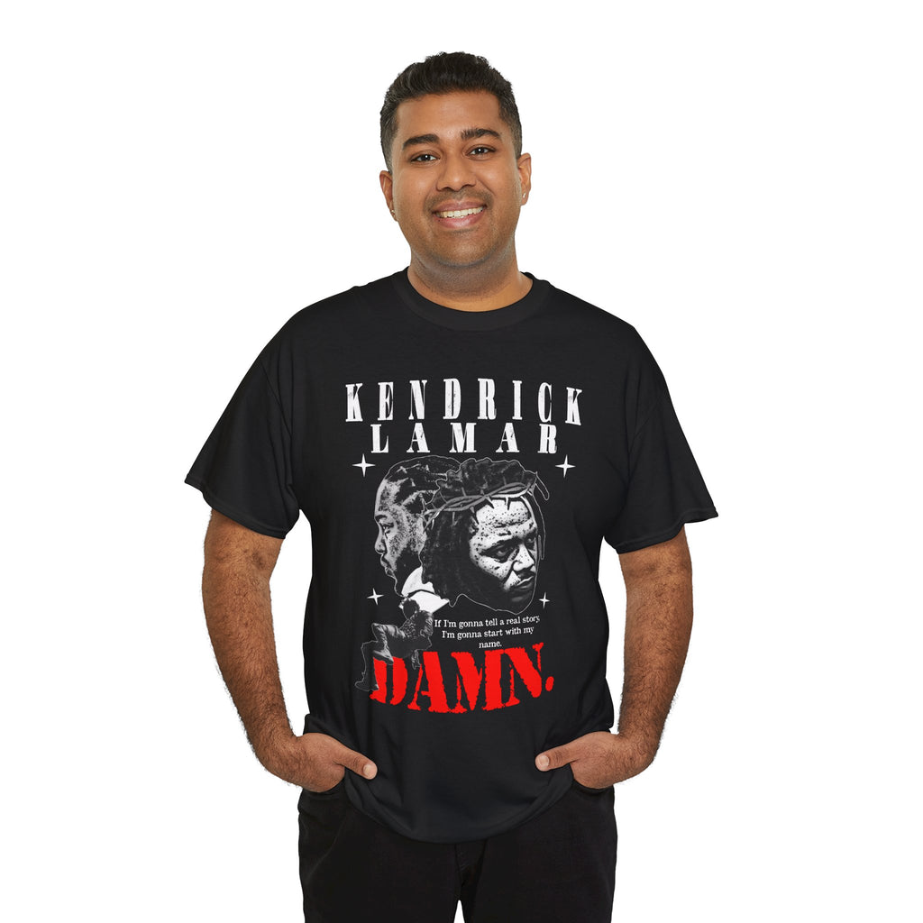 K. Dot Graphic Tee — Dual Portrait 'DAMN.' Streetwear T-Shirt
