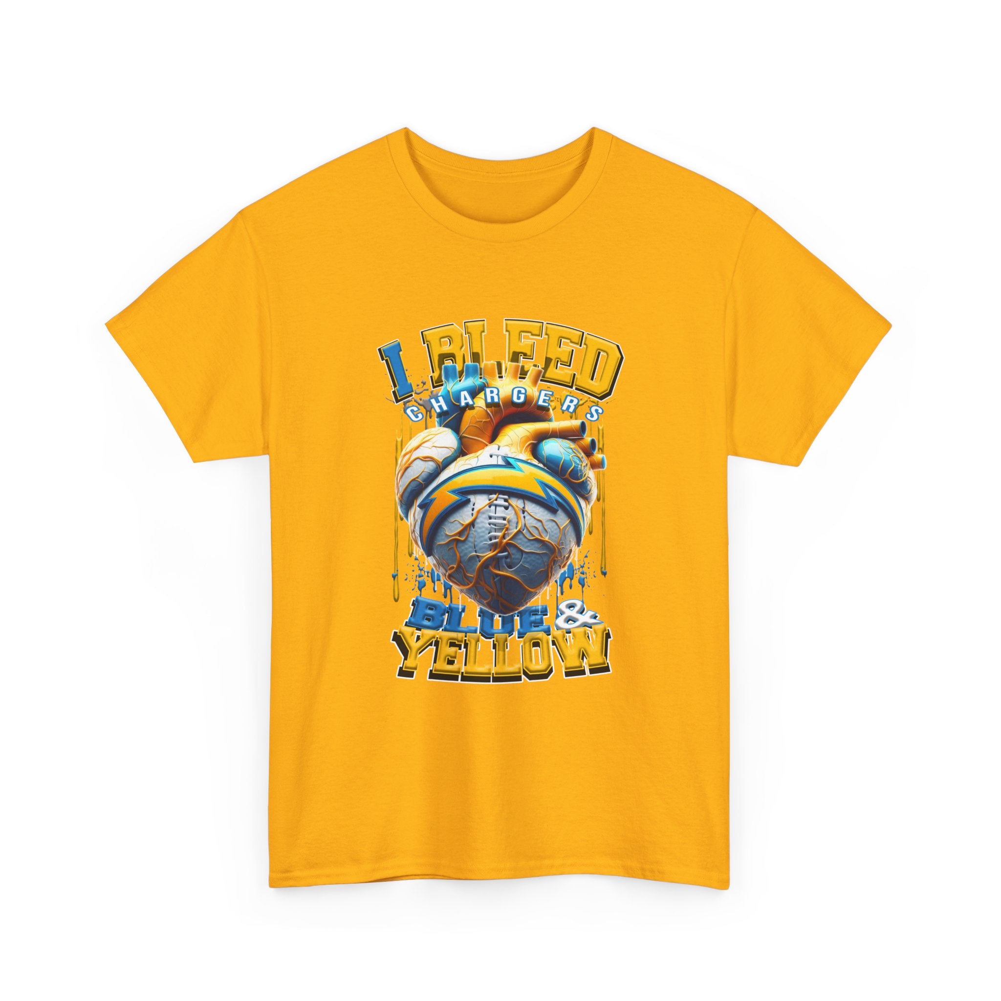 T-Shirt — "I Bleed Bolt & Yellow" Chargers Football Graphic Tee