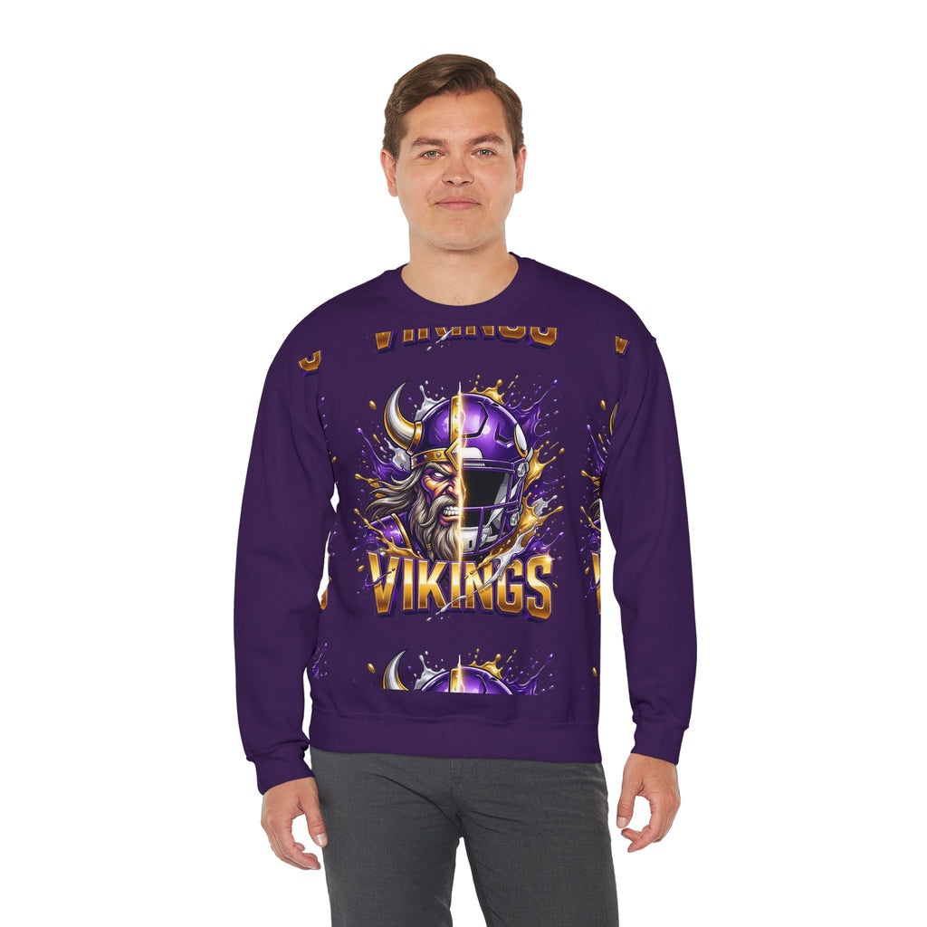 Vikings Helmet Graphic Sweatshirt — Fierce Norse Helmet Design