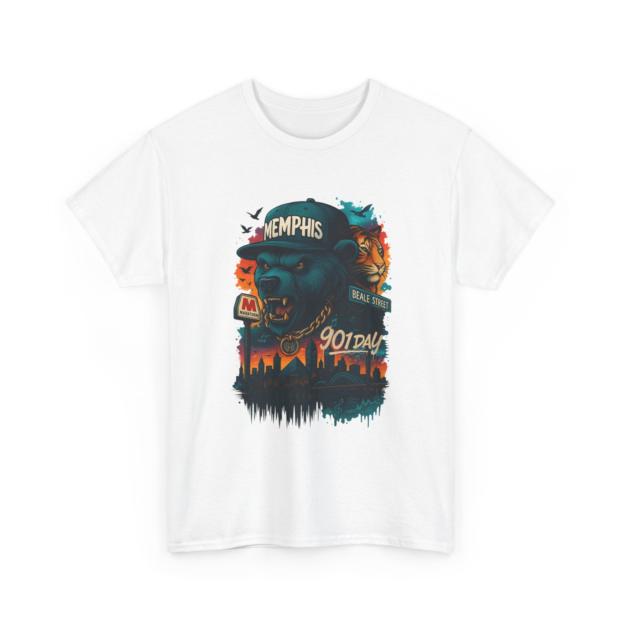 Memphis Bear Skyline T-Shirt — 901 Day City Pride Tee