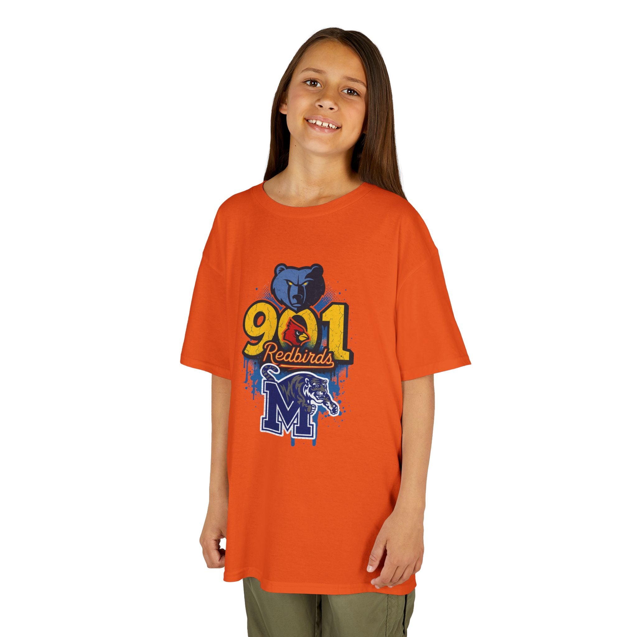 Kids Tee — 901 Redbirds Memphis Grizzlies Bear Logo Youth Shirt