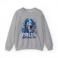 Colts Football Crewneck Sweatshirt — Blue Horse Helmet Team Graphic