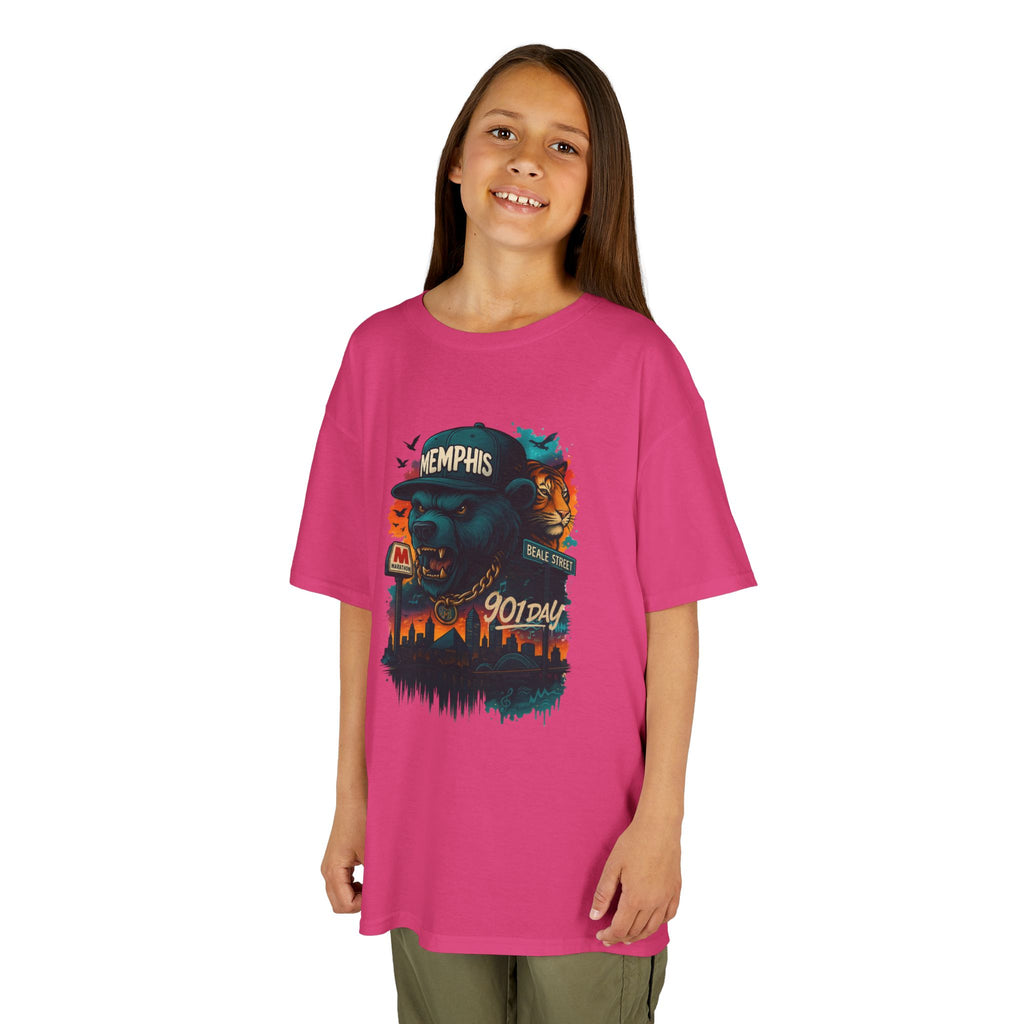 Kids Tee — Memphis Guitar Skyline Graphic ("Memphis 901")