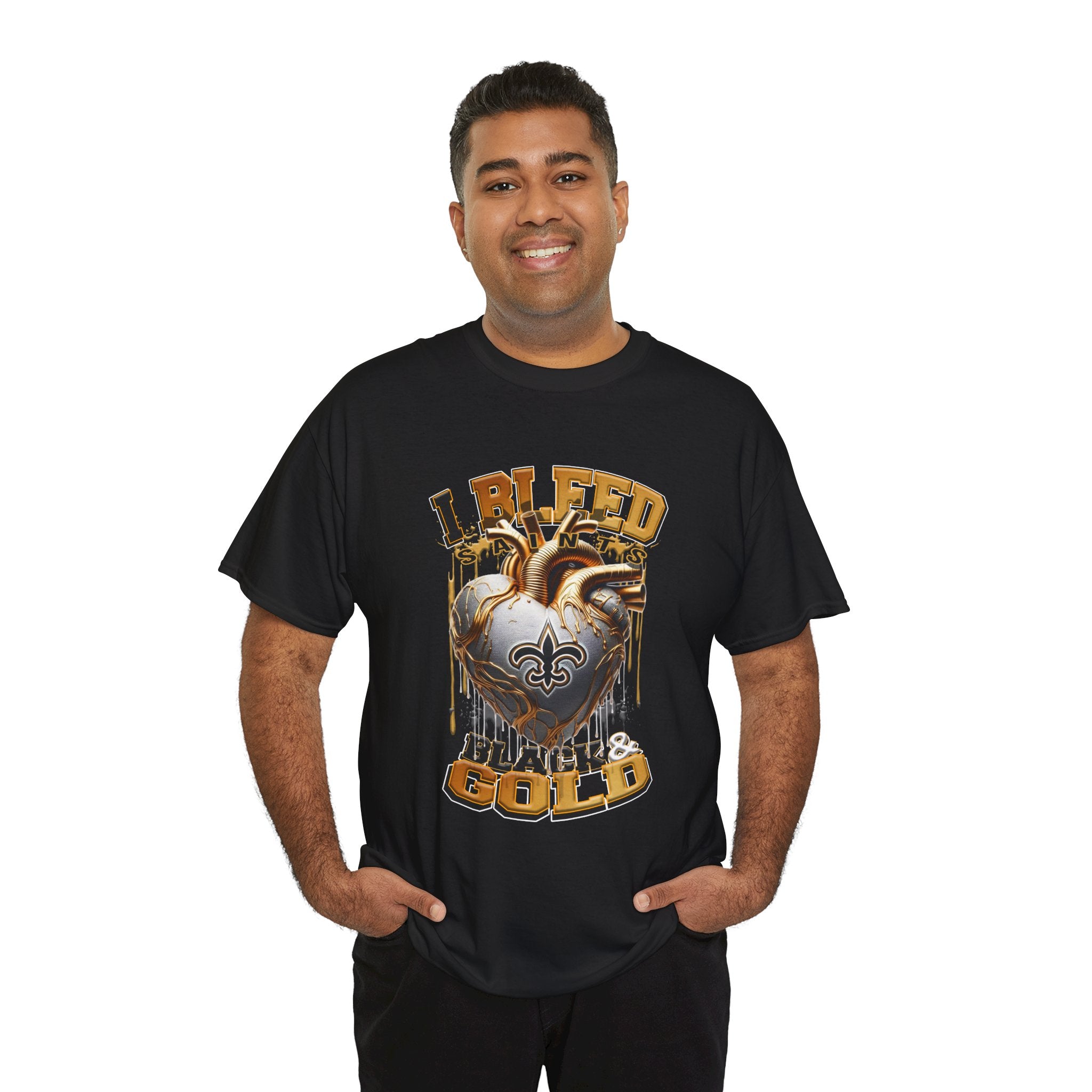 New Orleans Heart 'I Bleed Black & Gold' T-Shirt
