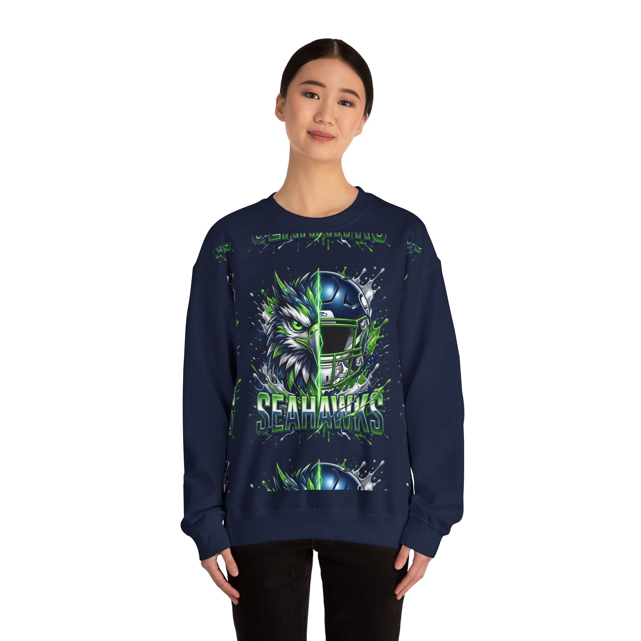Seahawks Owl Helmet Crewneck Sweatshirt
