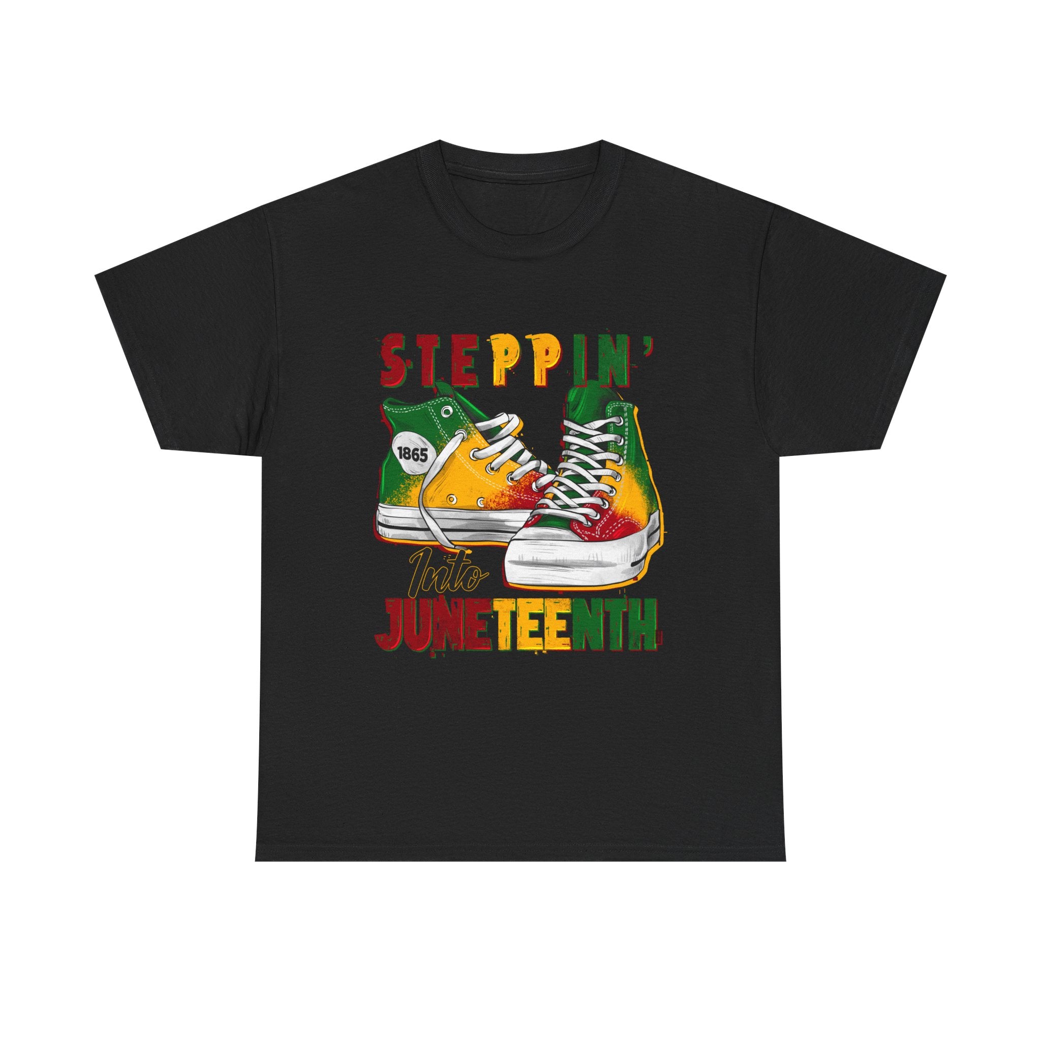 Juneteenth Steppin' Into Juneteenth T-Shirt — "Steppin' Into Juneteenth" Retro Sneakers Juneteenth Tee