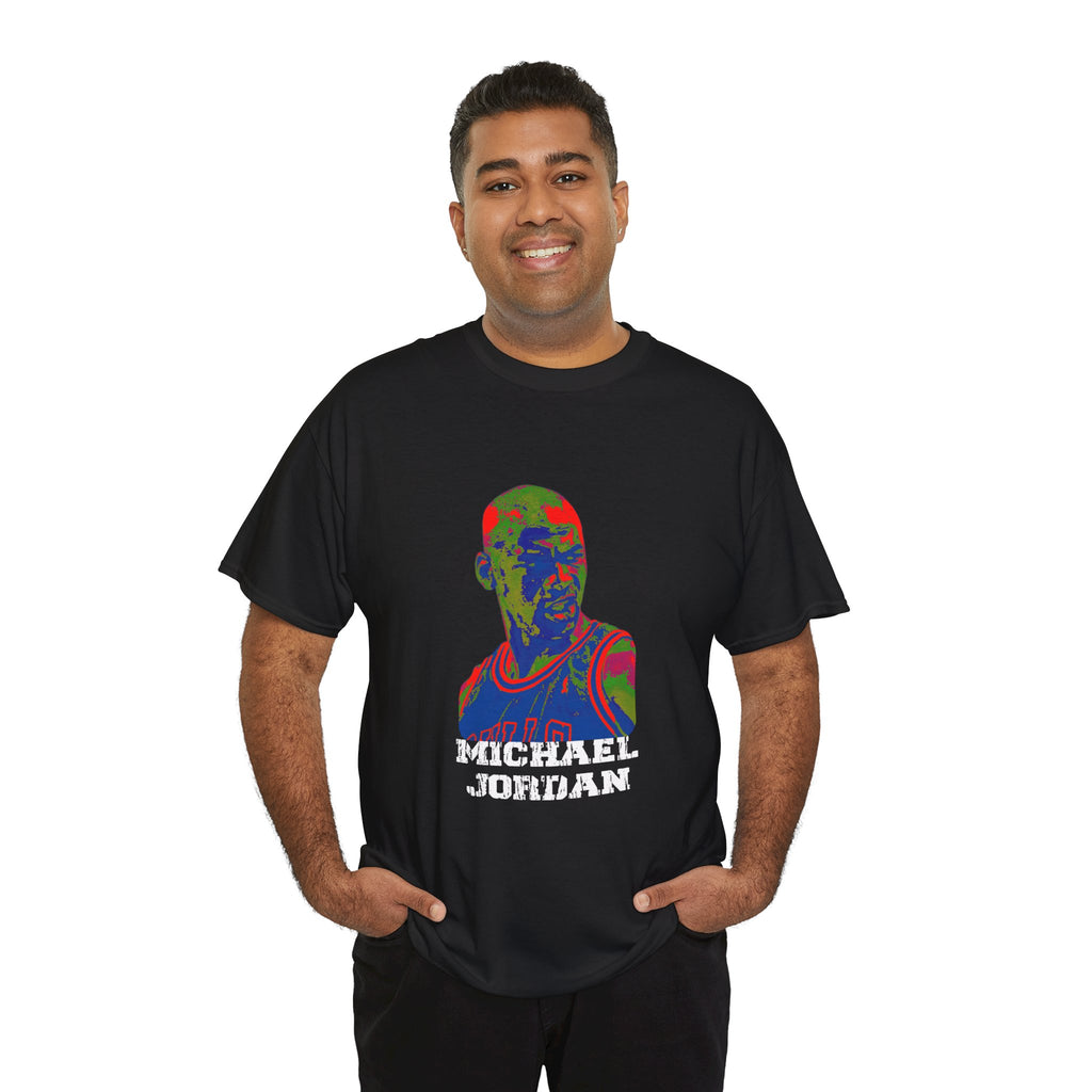 Michael Jordan Colorful Graphic Tee — Colorful Portrait Basketball Legend Design