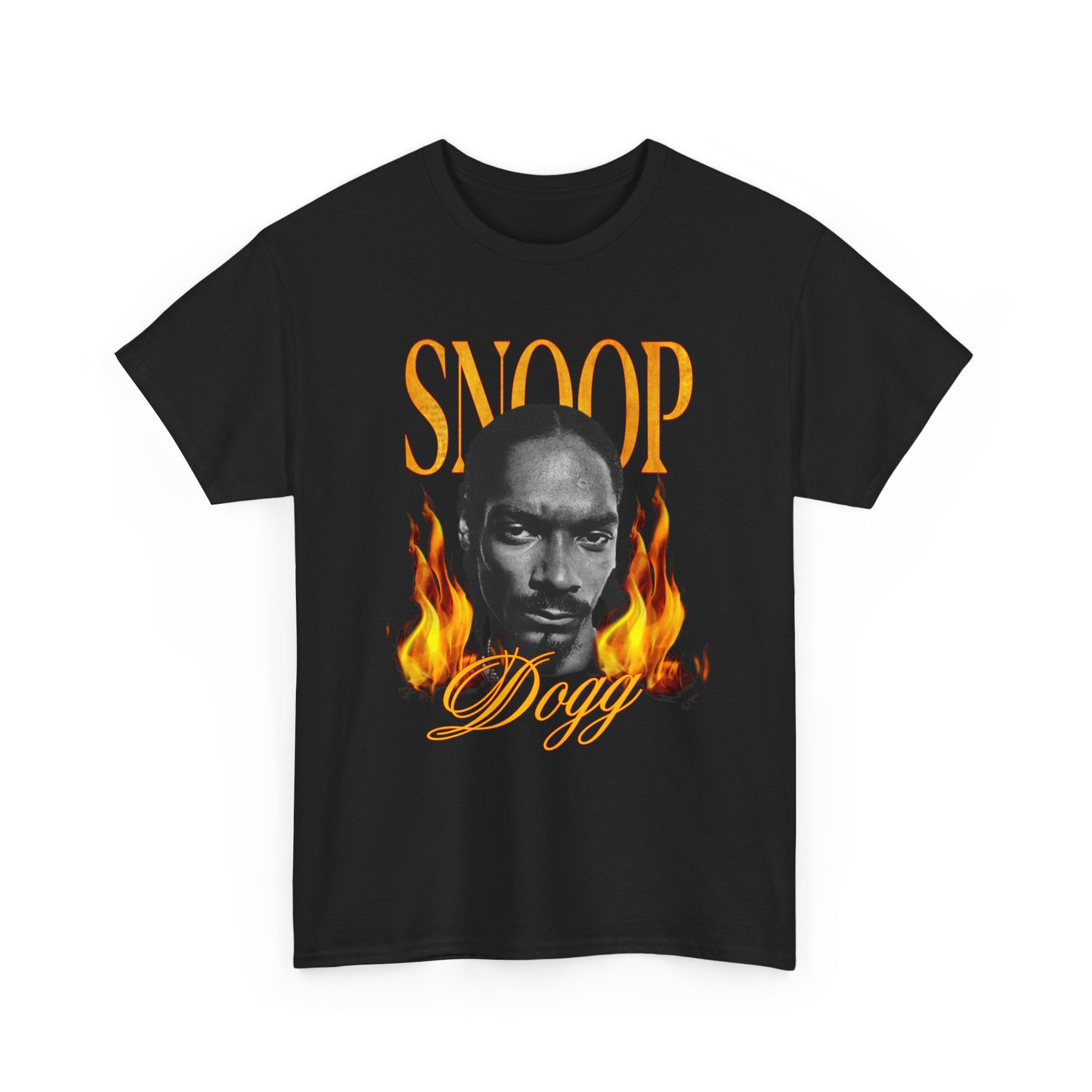 Flame Portrait Tee — Retro Rap Icon Graphic T-Shirt