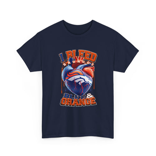 Broncos I Bleed Blue & Orange Graphic T-Shirt