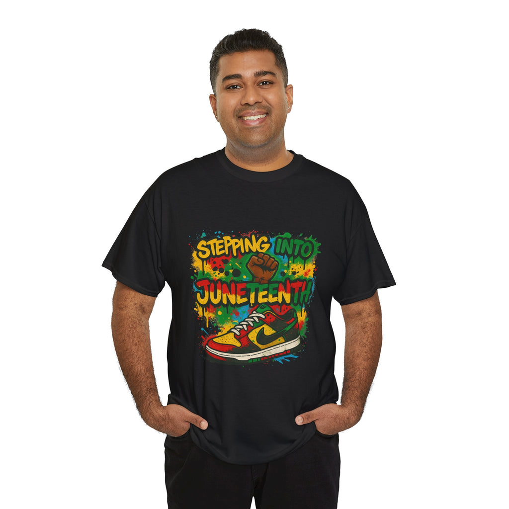 Juneteenth Sneaker Tee — "Stepping Into Juneteenth" Celebration T-Shirt