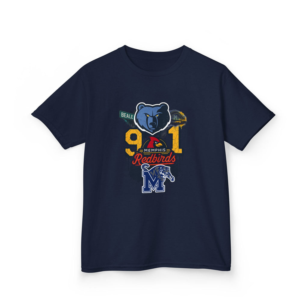 Kids Sports Mascot Tee — '901 Redbirds & M Logo Graphic