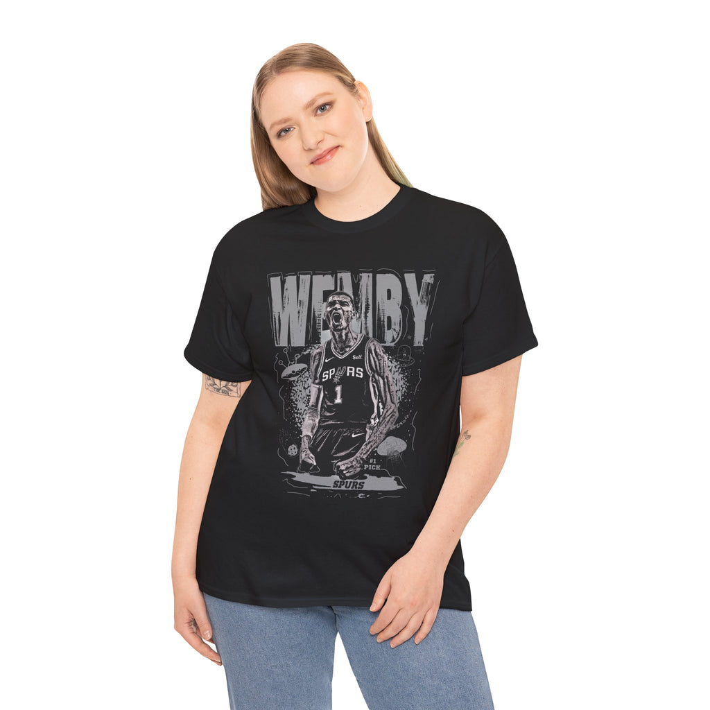 Wemby Basketball Tee — Vintage Spurs Player Graphic Shirt