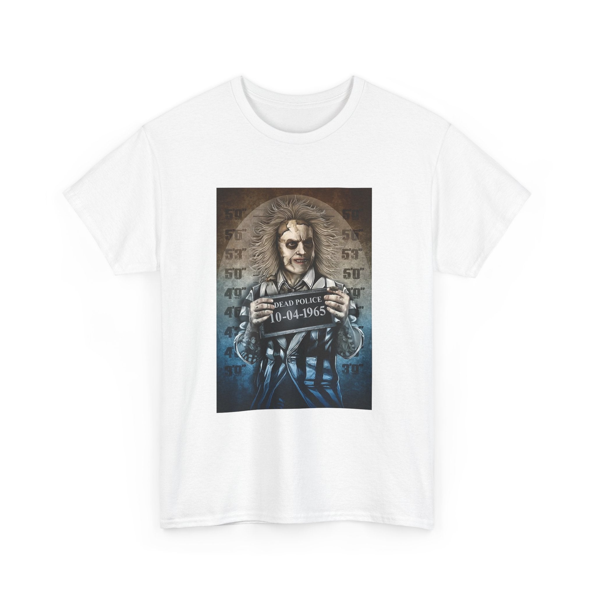 Beetlejuice Mugshot Graphic T-Shirt — Retro Horror Movie Tee