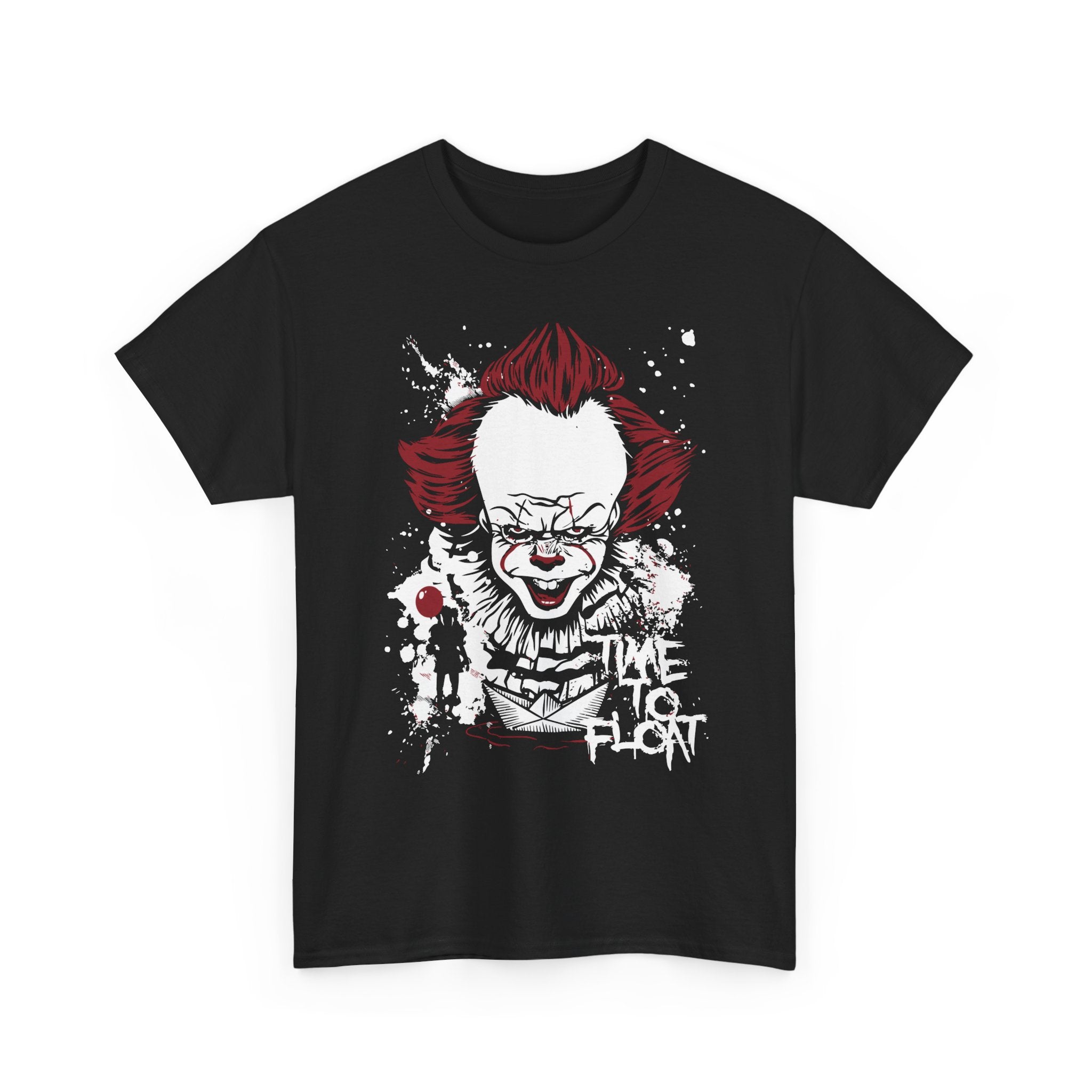 Horror Tee — 'Time to Float' Creepy Clown Graphic T-Shirt