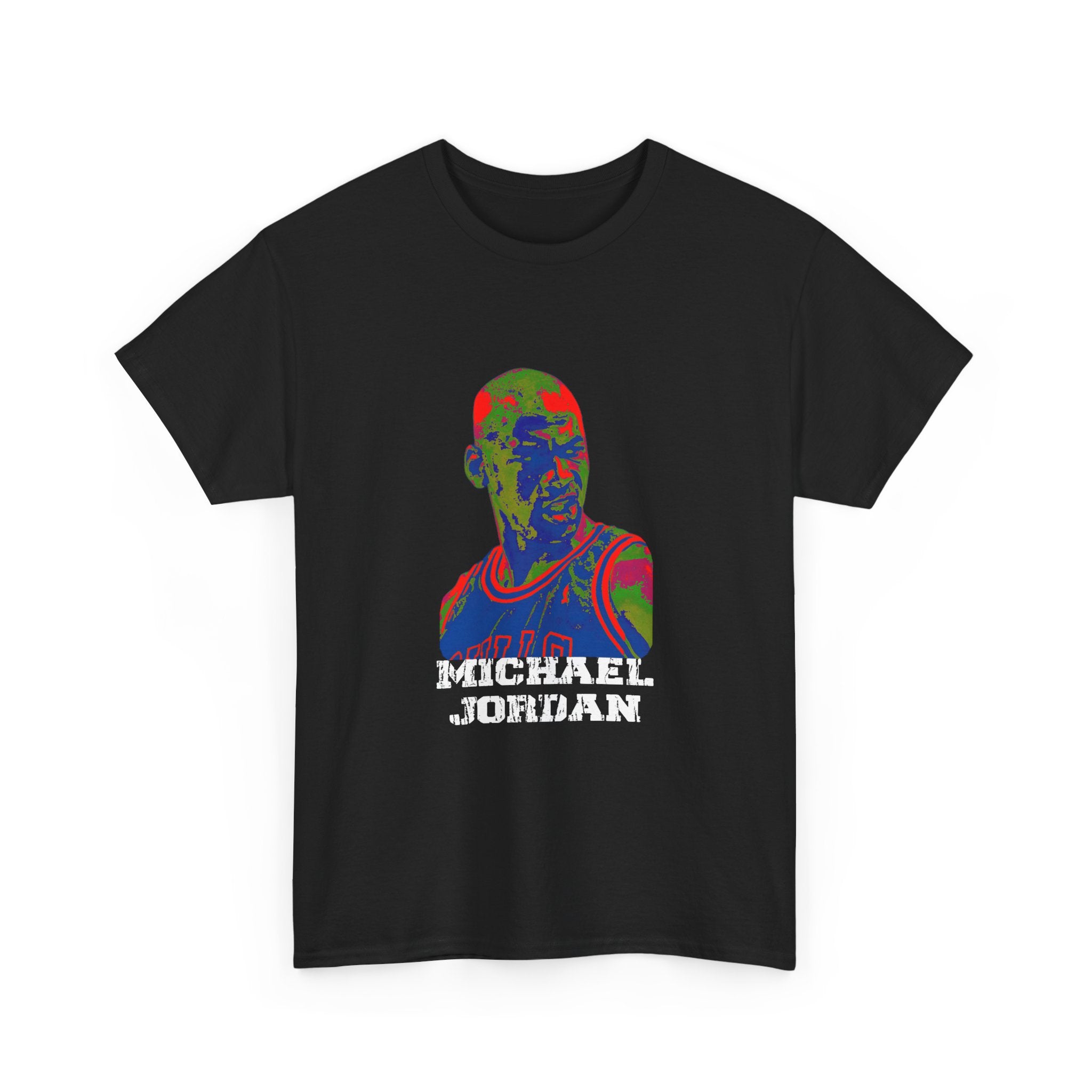 Michael Jordan Colorful Graphic Tee — Colorful Portrait Basketball Legend Design