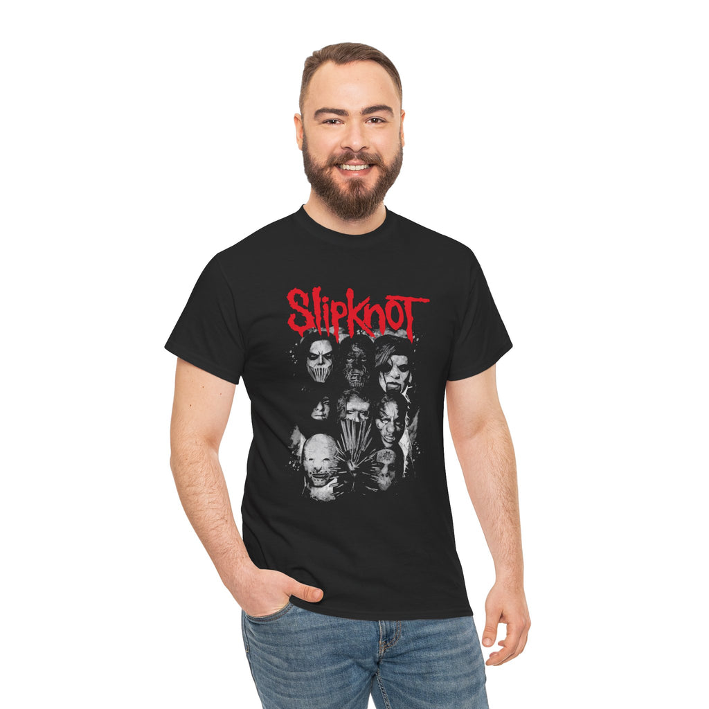 Band Logo T-Shirt — Legendary Rock Band Masked Faces Graphic Tee