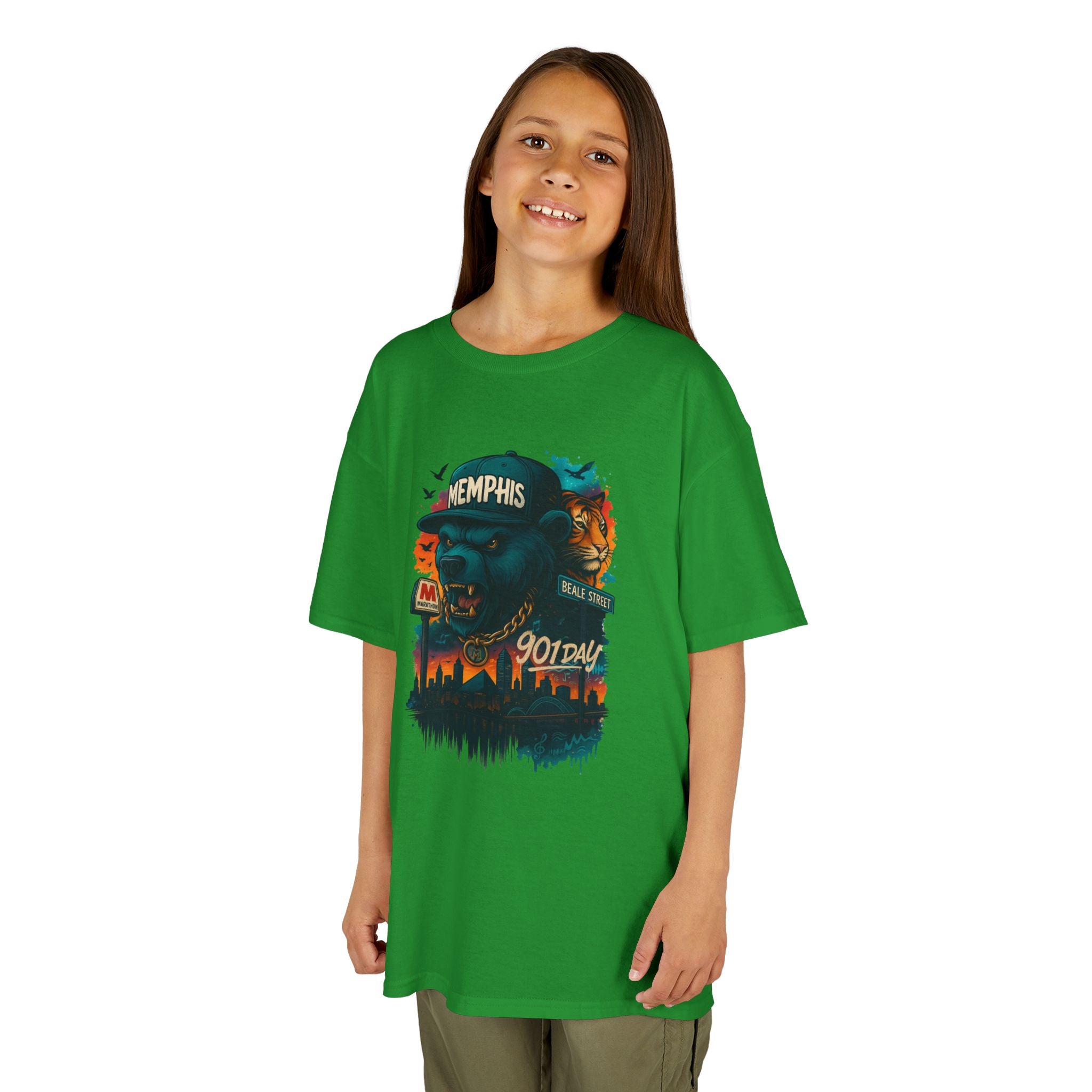 Kids Tee — Memphis Guitar Skyline Graphic ("Memphis 901")