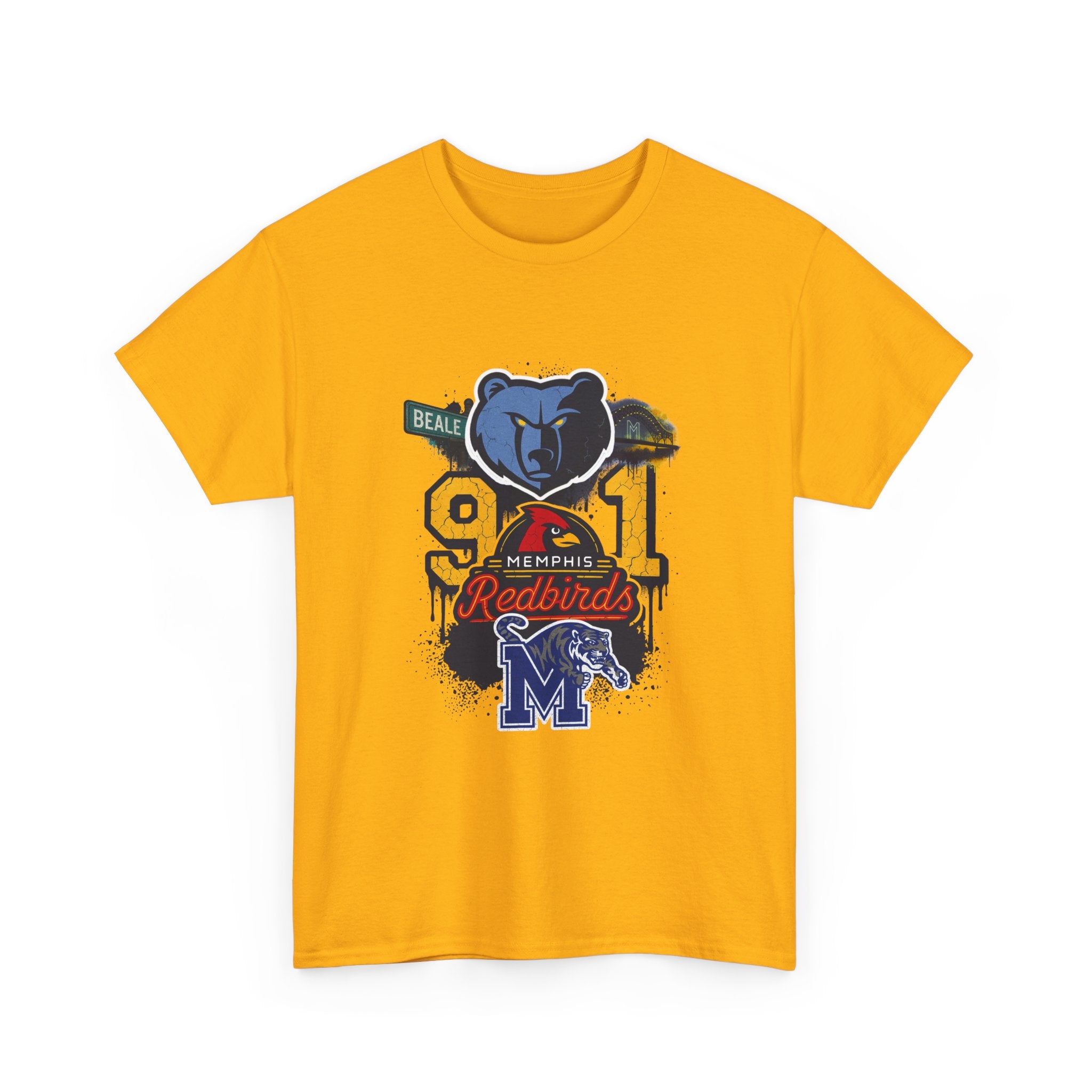 Memphis Sports Collage T-Shirt — 901 Redbirds & Grizzlies Graphic Tee