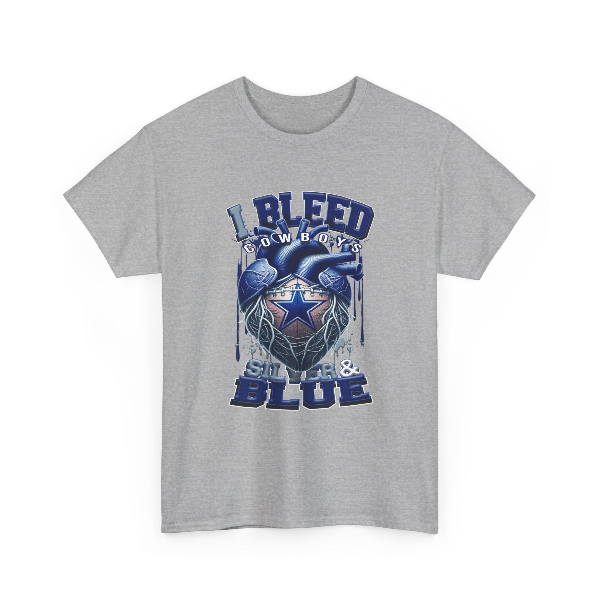 I Bleed Silver & Blue T-Shirt — Dallas Cowboys Football Fan Tee