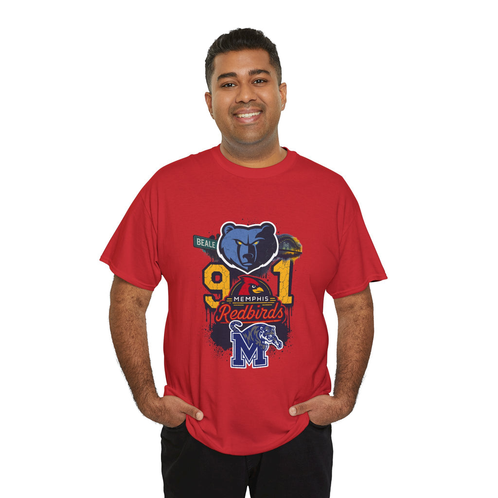Memphis Sports Collage T-Shirt — 901 Redbirds & Grizzlies Graphic Tee