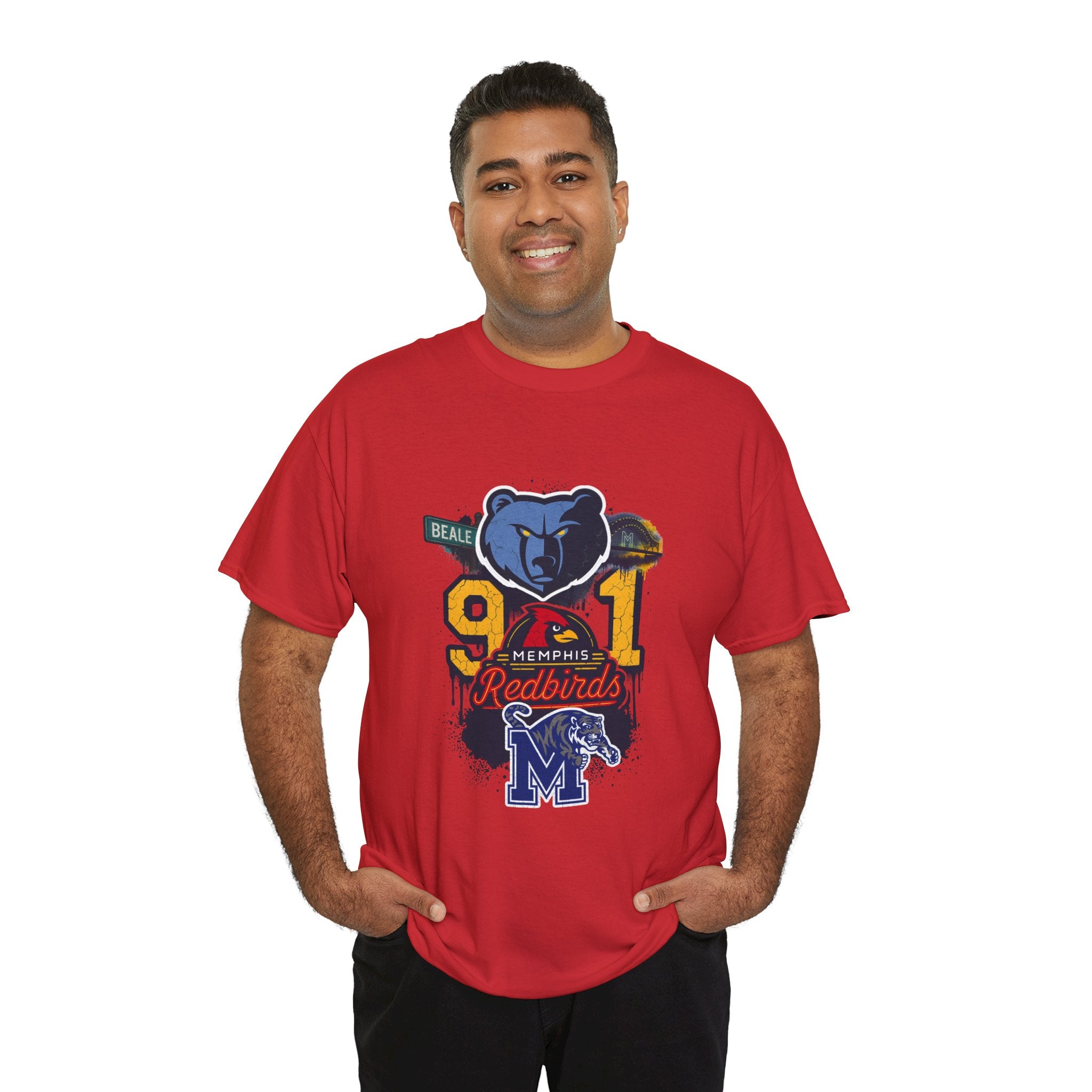 Memphis Sports Collage T-Shirt — 901 Redbirds & Grizzlies Graphic Tee