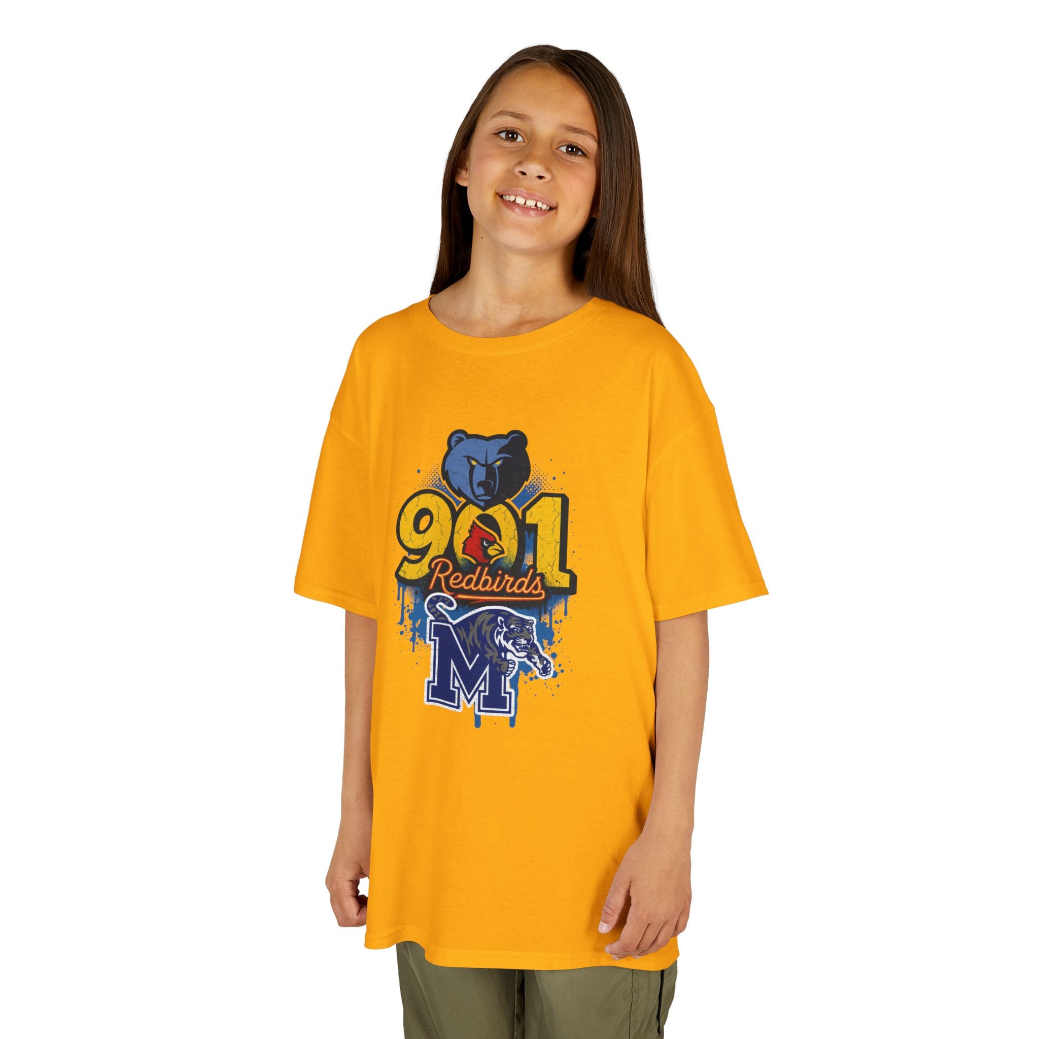 Kids Tee — 901 Redbirds Memphis Grizzlies Bear Logo Youth Shirt