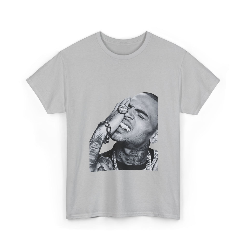 Graphic Portrait Tee — Edgy Tattooed Face Design