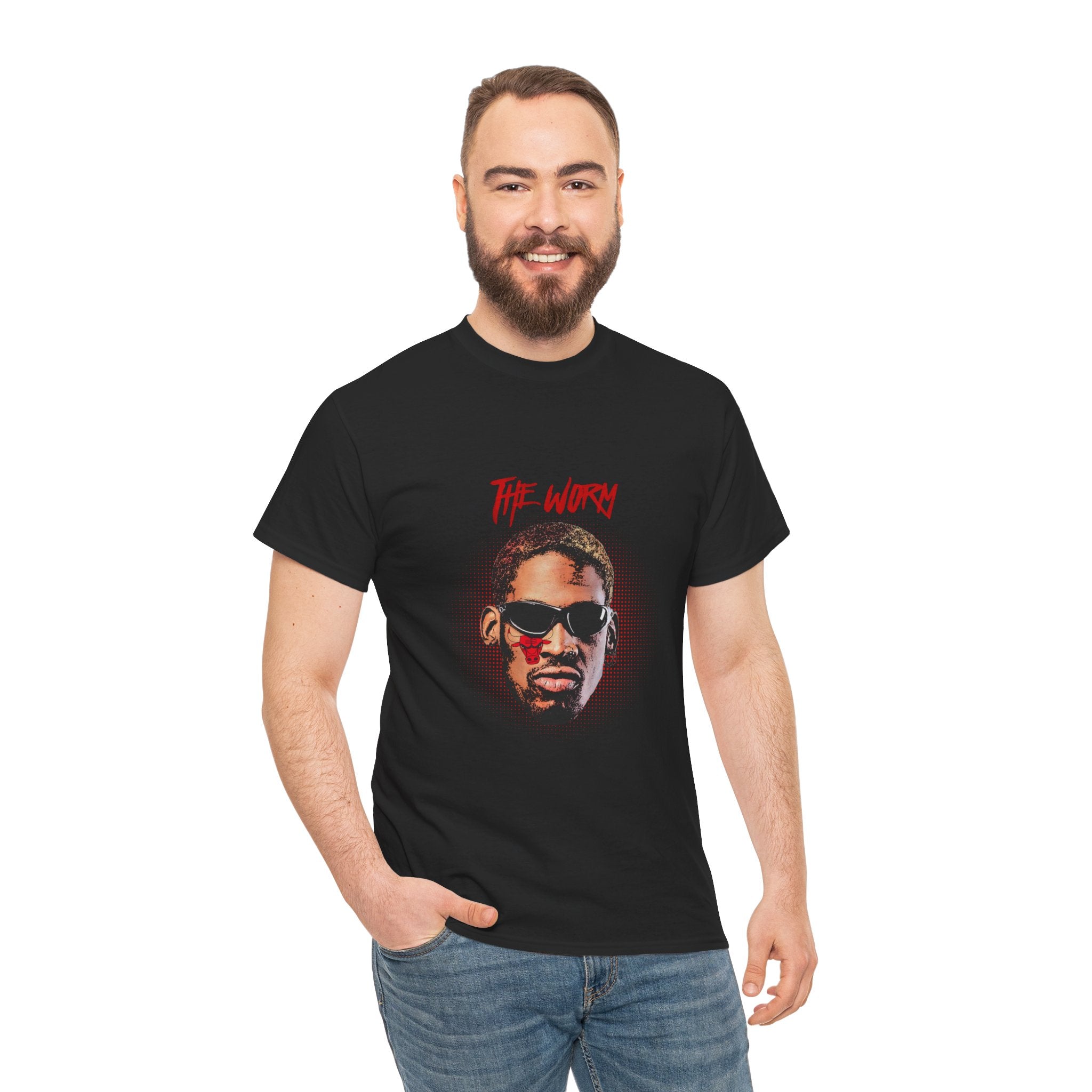 Dennis Rodman T-Shirt — 'The Worm' Sunglasses Portrait Graphic Tee