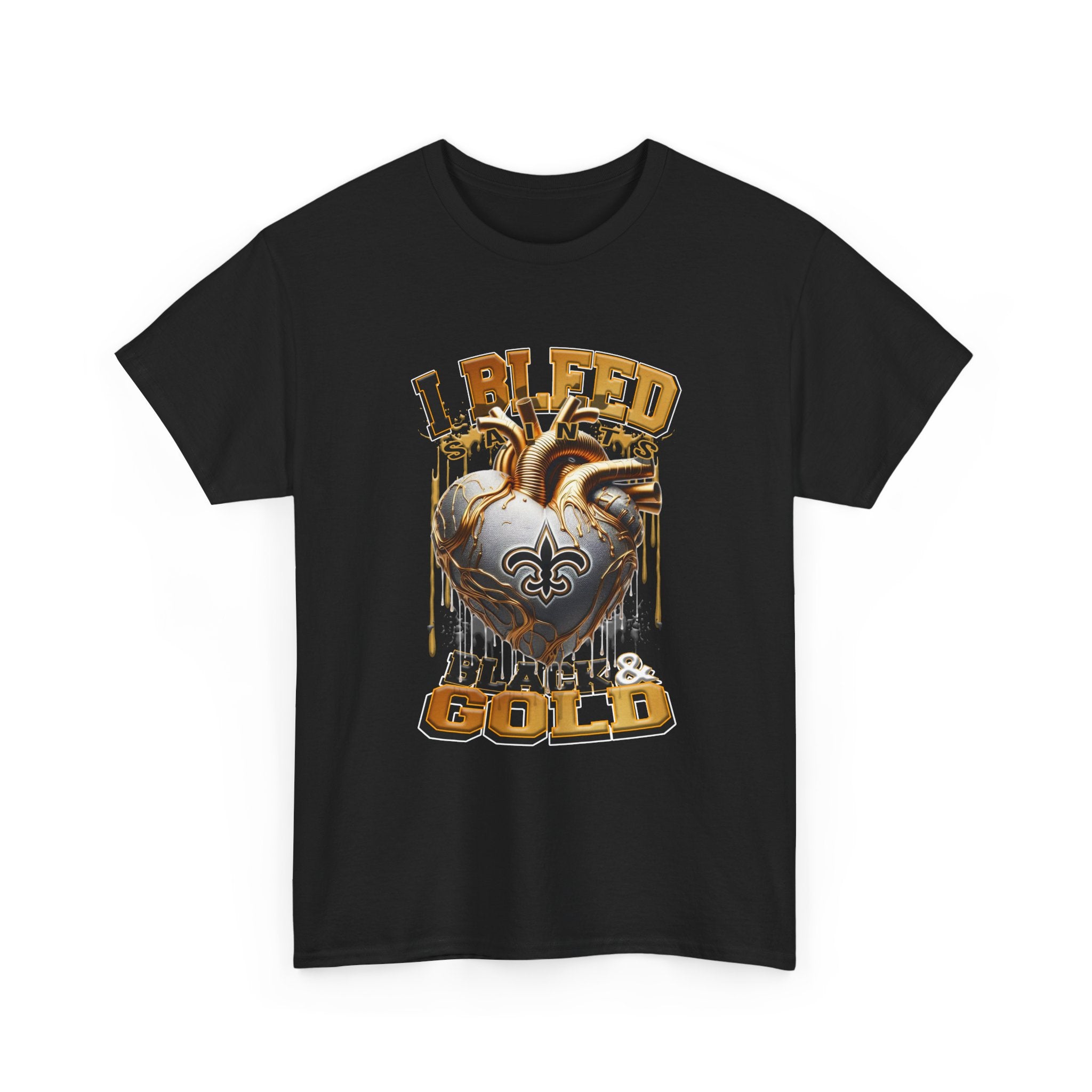 New Orleans Heart 'I Bleed Black & Gold' T-Shirt